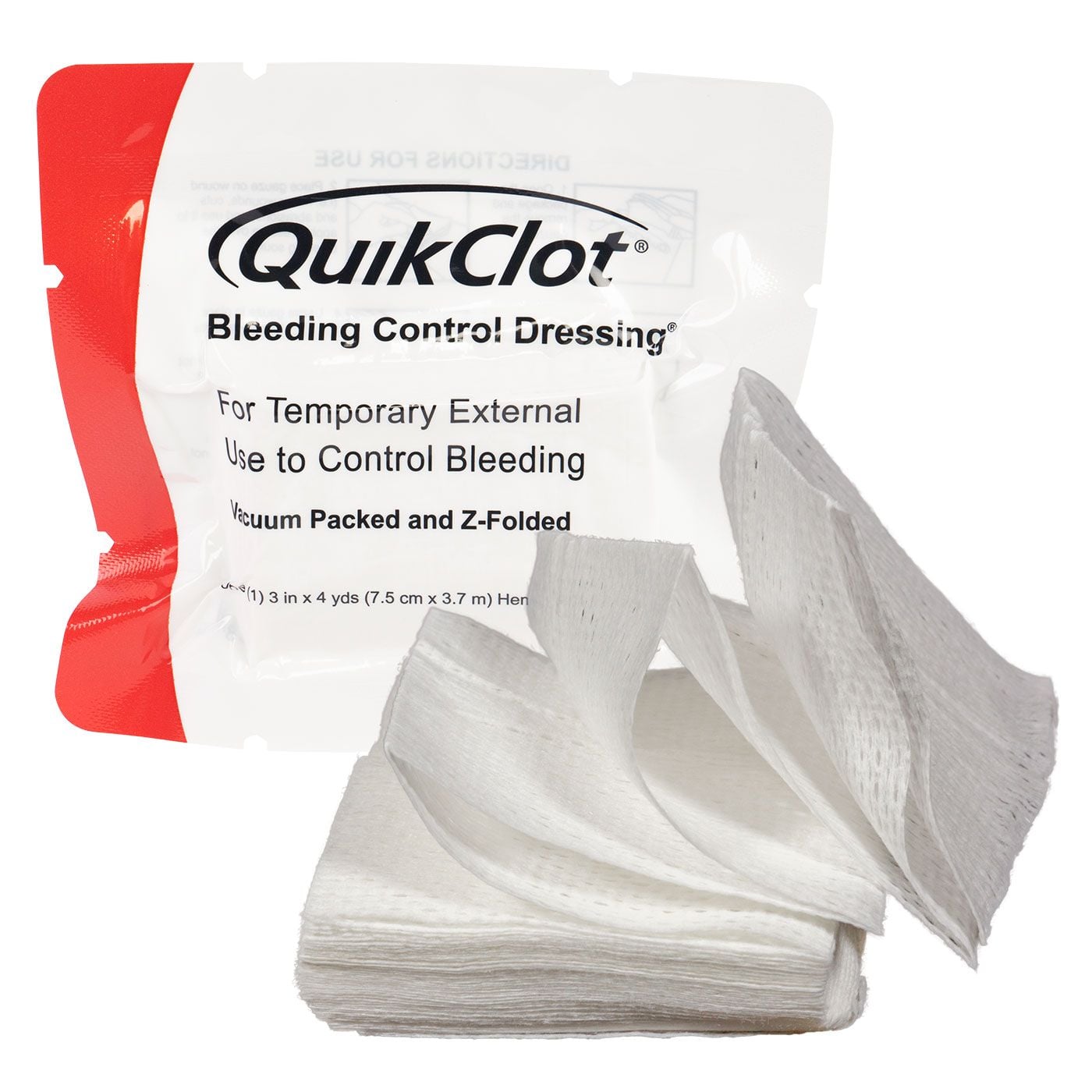 QuikClot Individual Bleeding Control Hemostatic Gauze Dressing