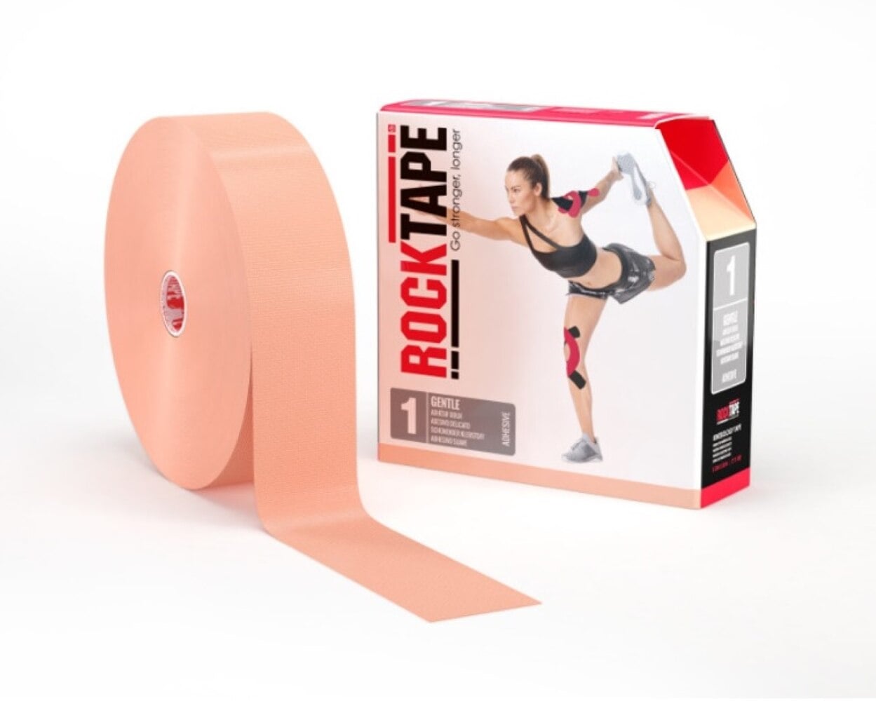 RockTapeRx Kinesiology Tape, 97% Cotton/3% Nylon, 2" x 105', Beige, Each