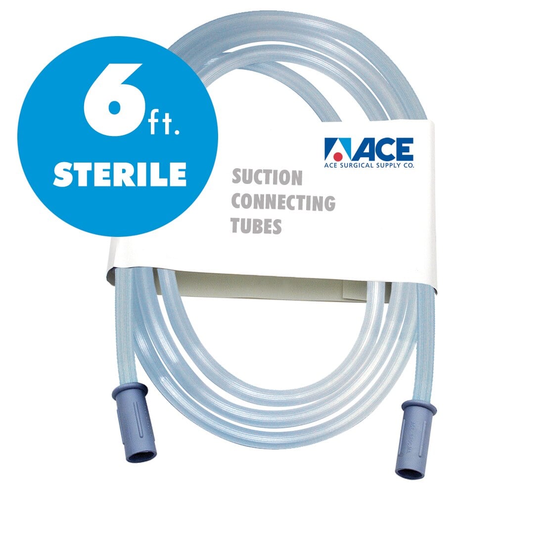 Ace Surgical Suction Tube, Clear, 6 Feet, Sterile, Disposable, 20/Case