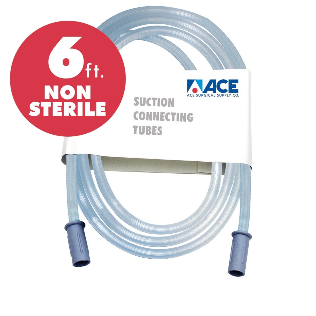Ace Surgical Suction Tube, Clear, 6 Feet, Non-Sterile, Disposable, 25/Case