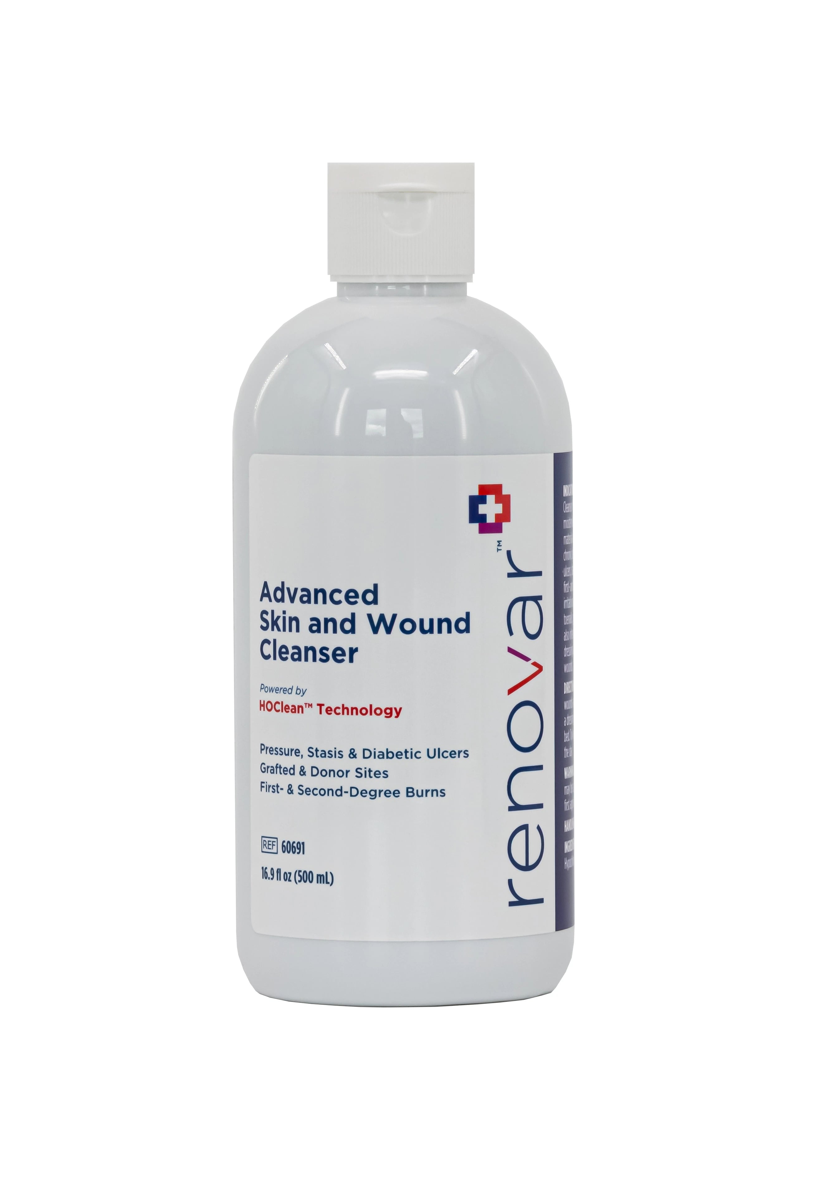 Renovar Wound Cleanser, Hypochlorous Acid/Sodium Chloride, Non-Sterile, Clear, Flip-Top Bottle, 16.9 oz, Disposable, 12/Case