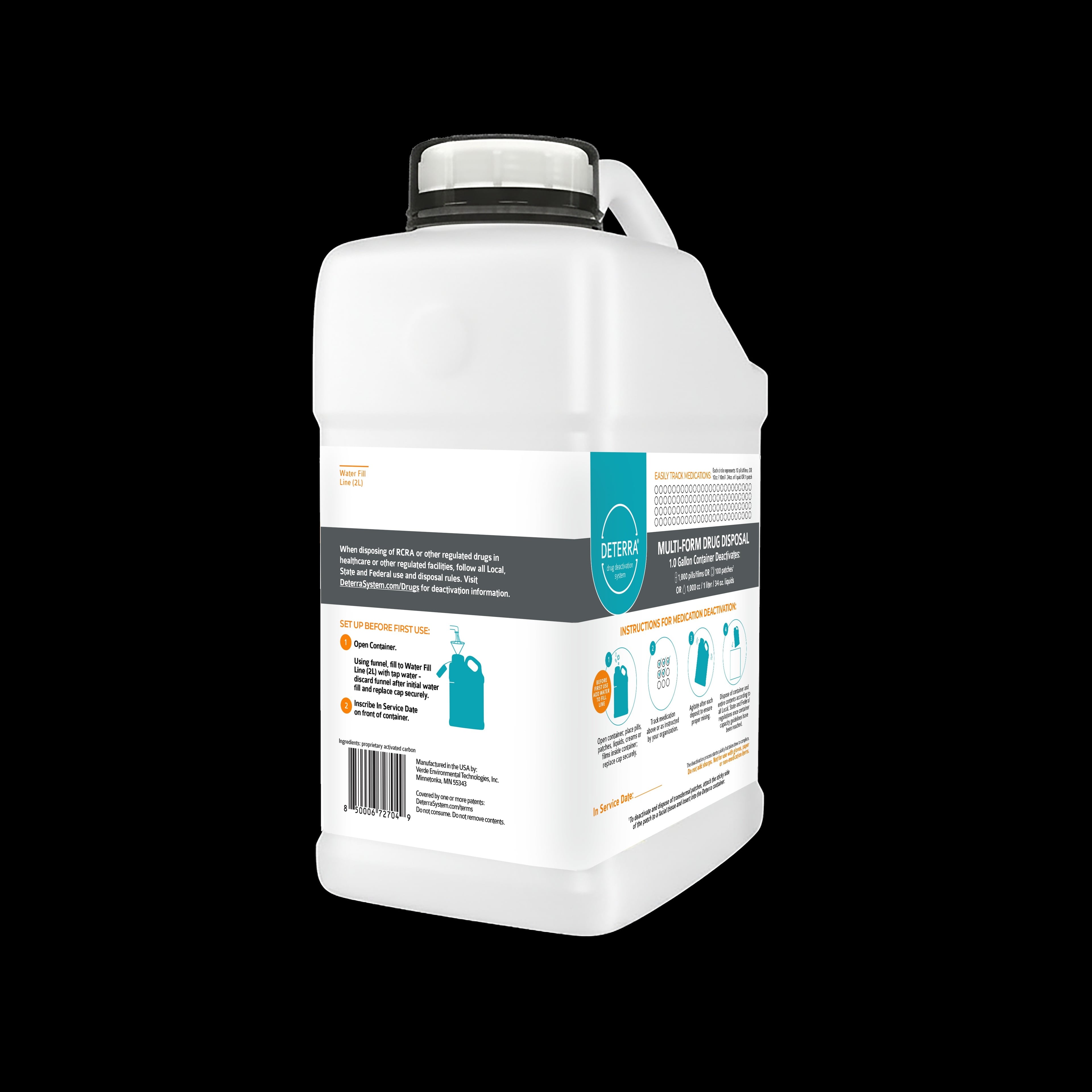 Deterra Drug Deactivation System, Liquids Only, 1 Gallon Bottle, 4/Case
