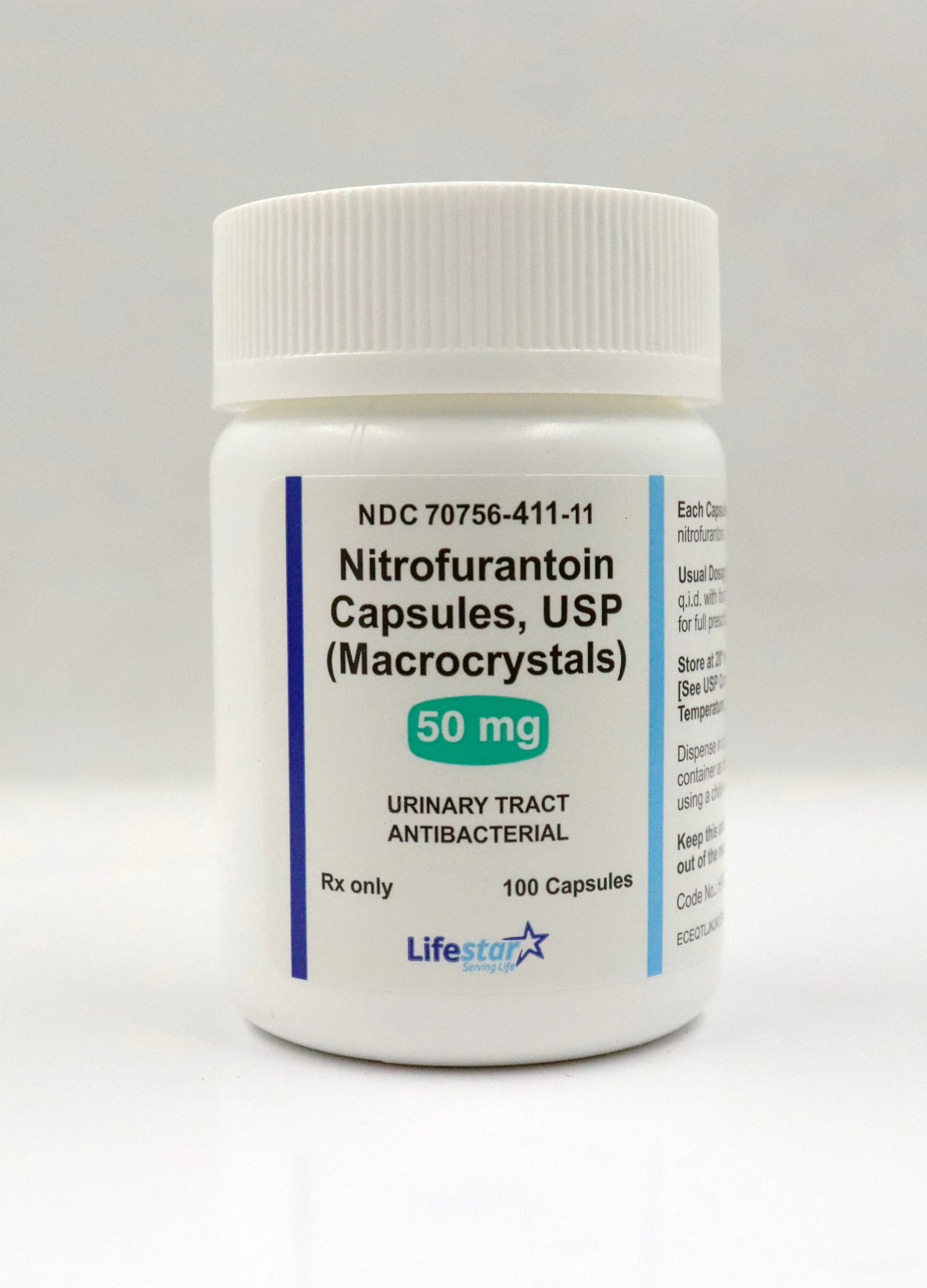 Nitrofurantoin Macro Capsules 50mg, 100/Bottle