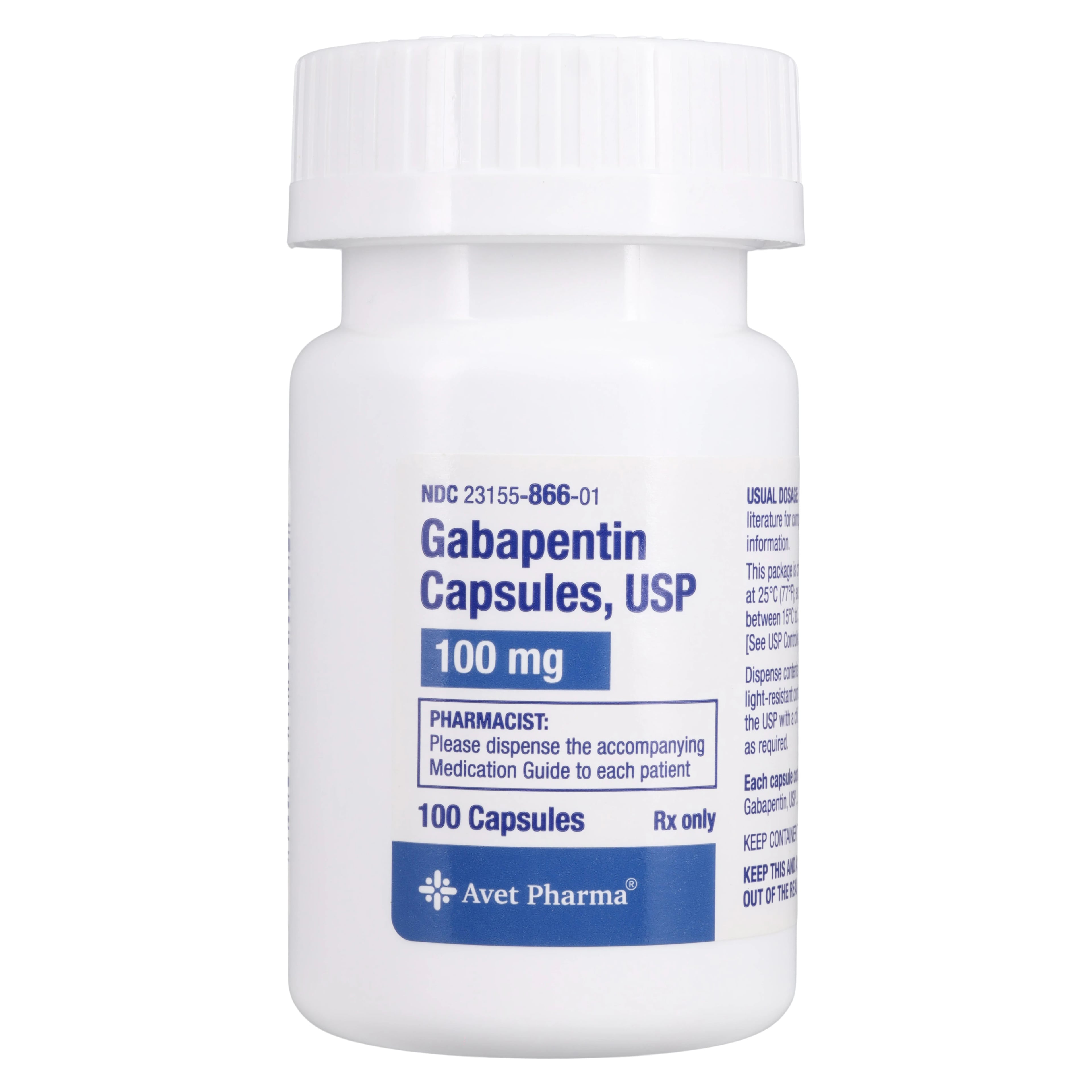 Gabapentin Capsules 100mg, 100 Count Bottle