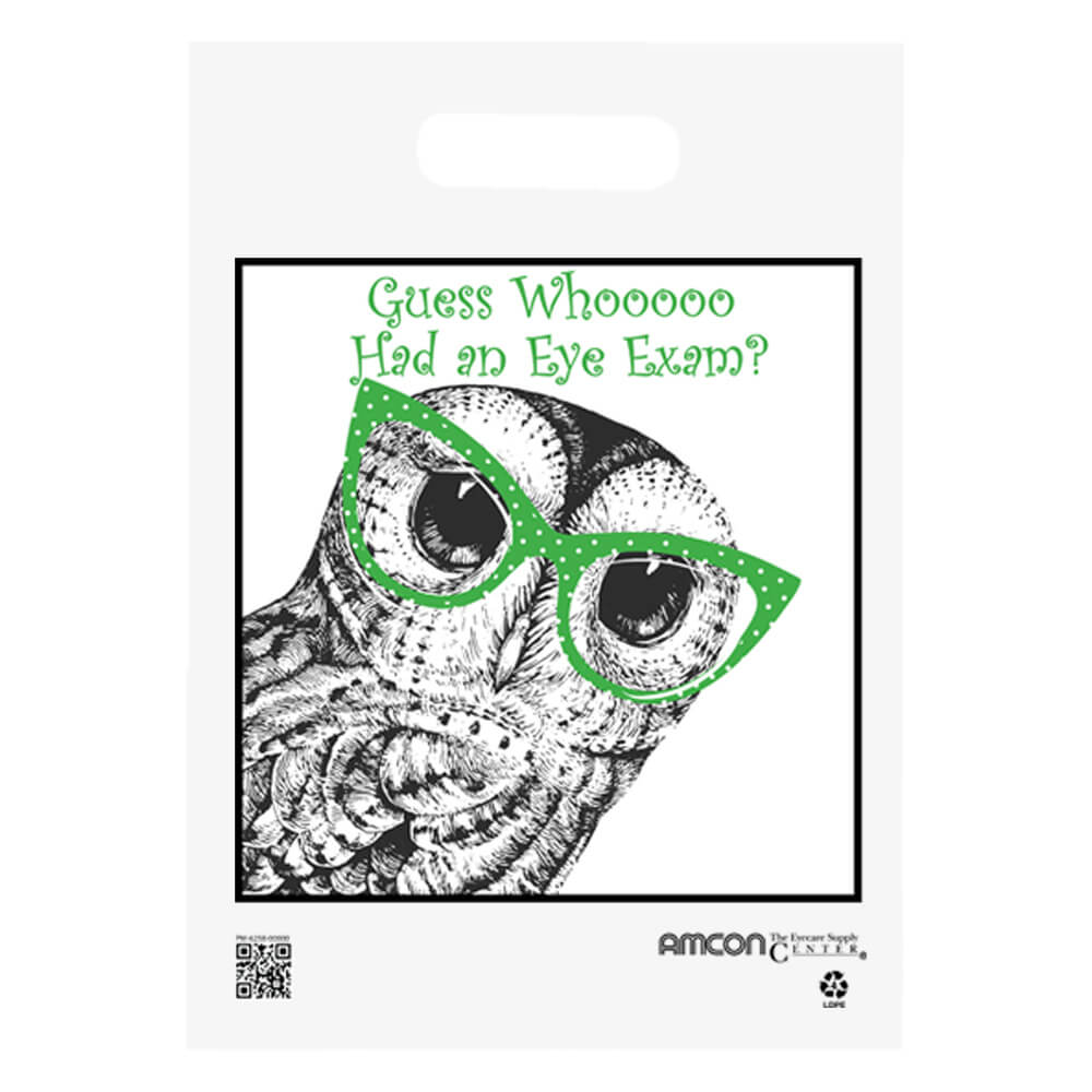 Amcon Laboratories Eye Care Supply Bag, White Plastic Disposable, 9x13", 100/Package
