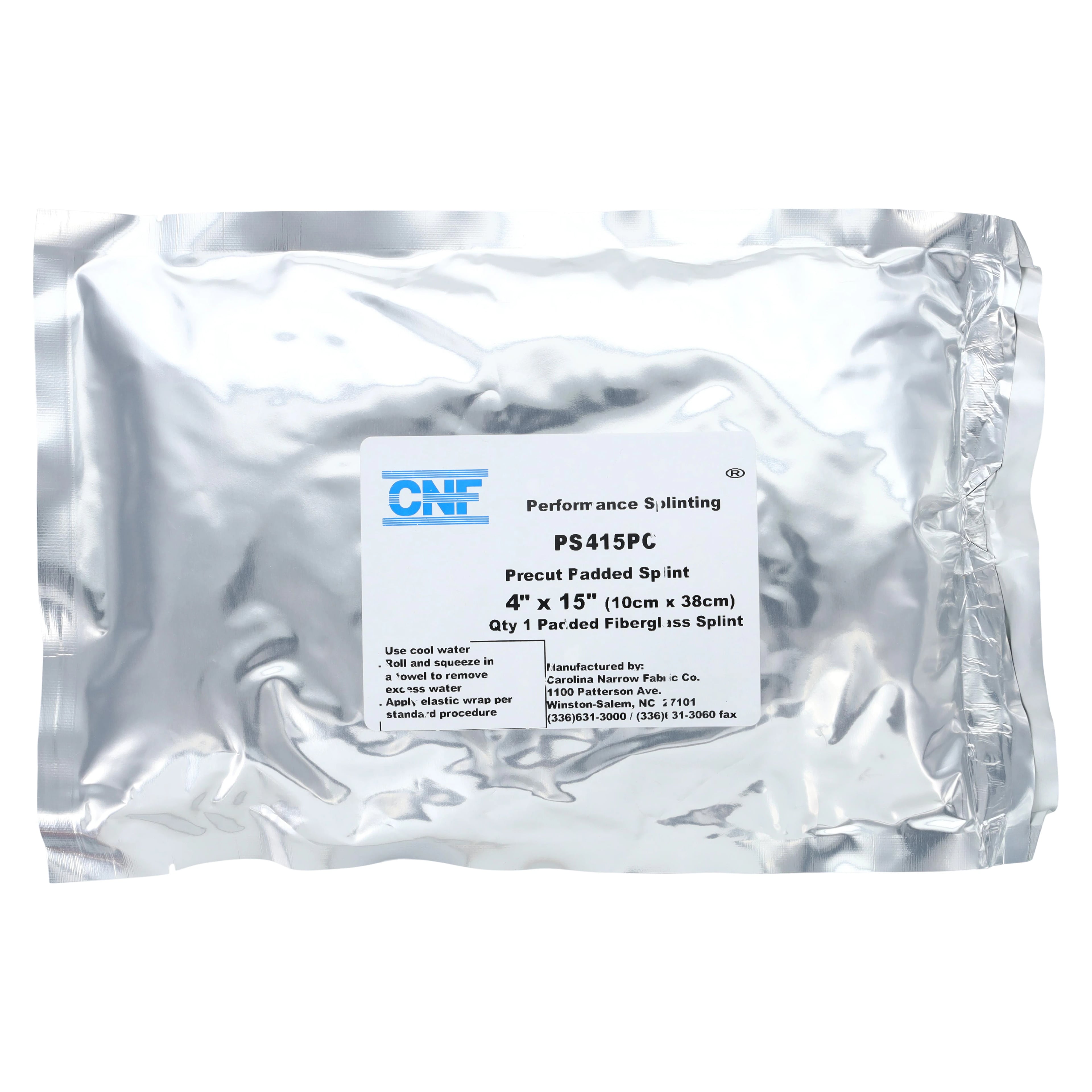 Carolina Narrow Fabric Performance Splinting Pre-Cut Fiberglass Splint, 4" x 15", White