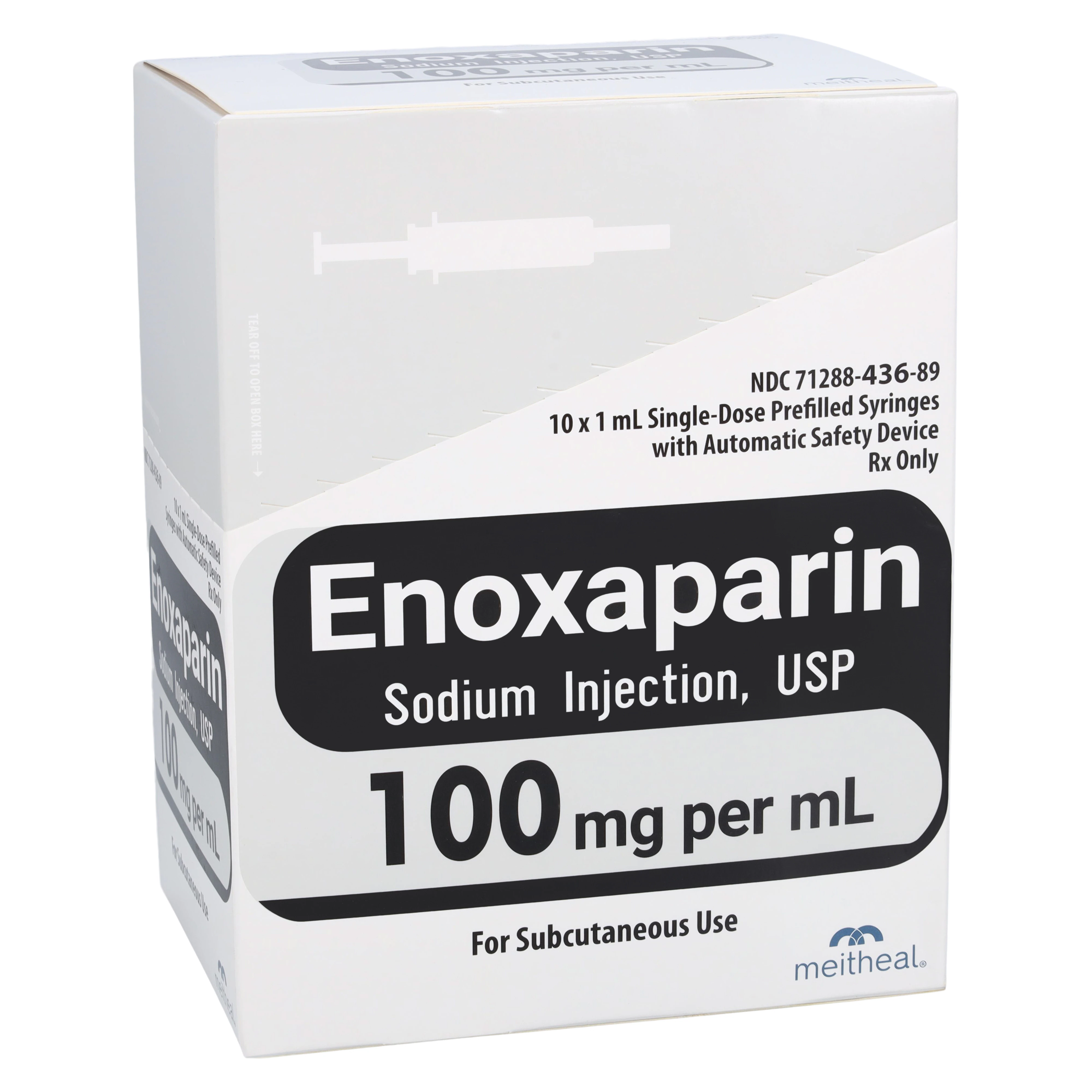 Enoxaparin Sodium Injection, 100 mg/mL, 1 mL Prefilled Syringe, 10/Package
