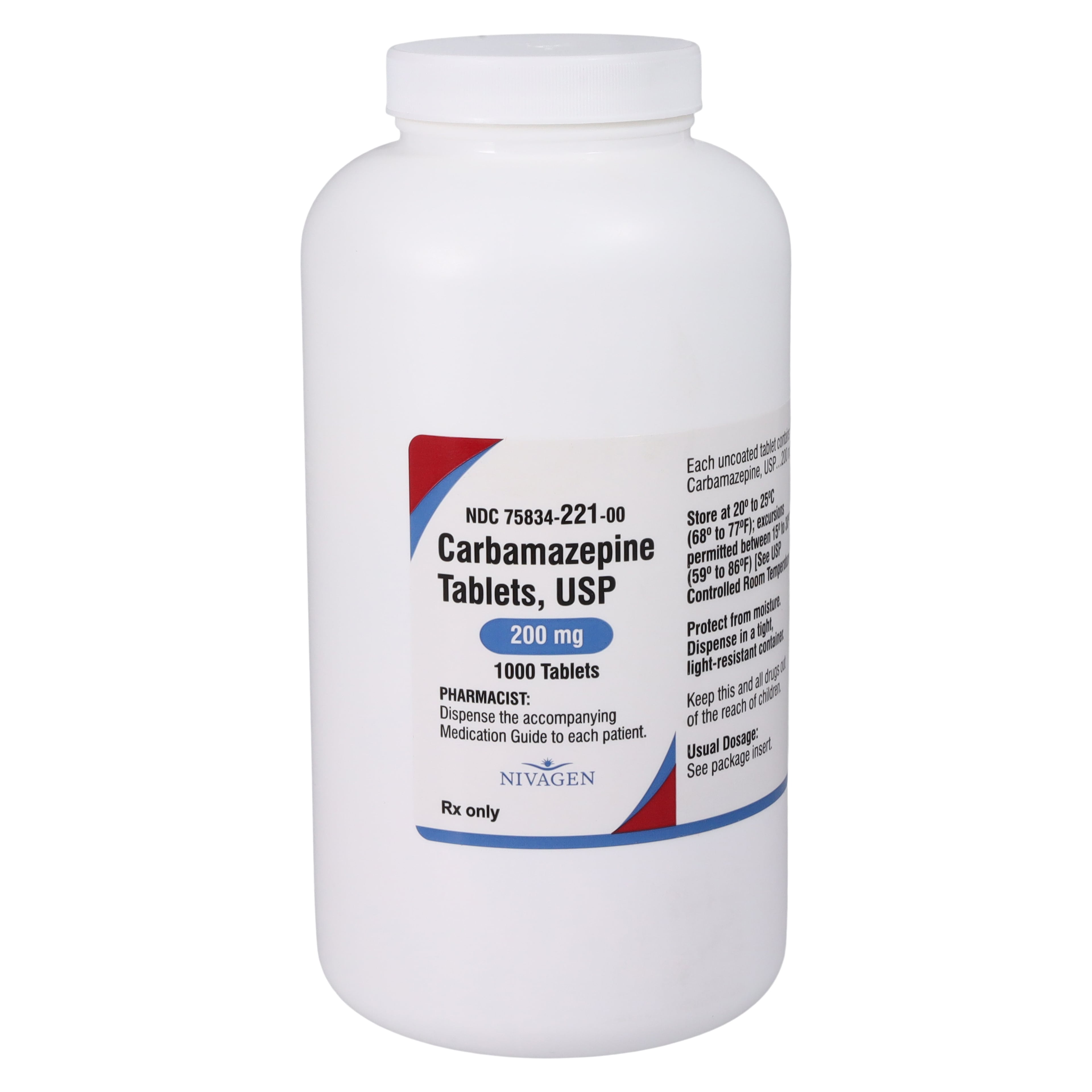 Carbamazepine Tablets, 200mg, 1000/Bottle