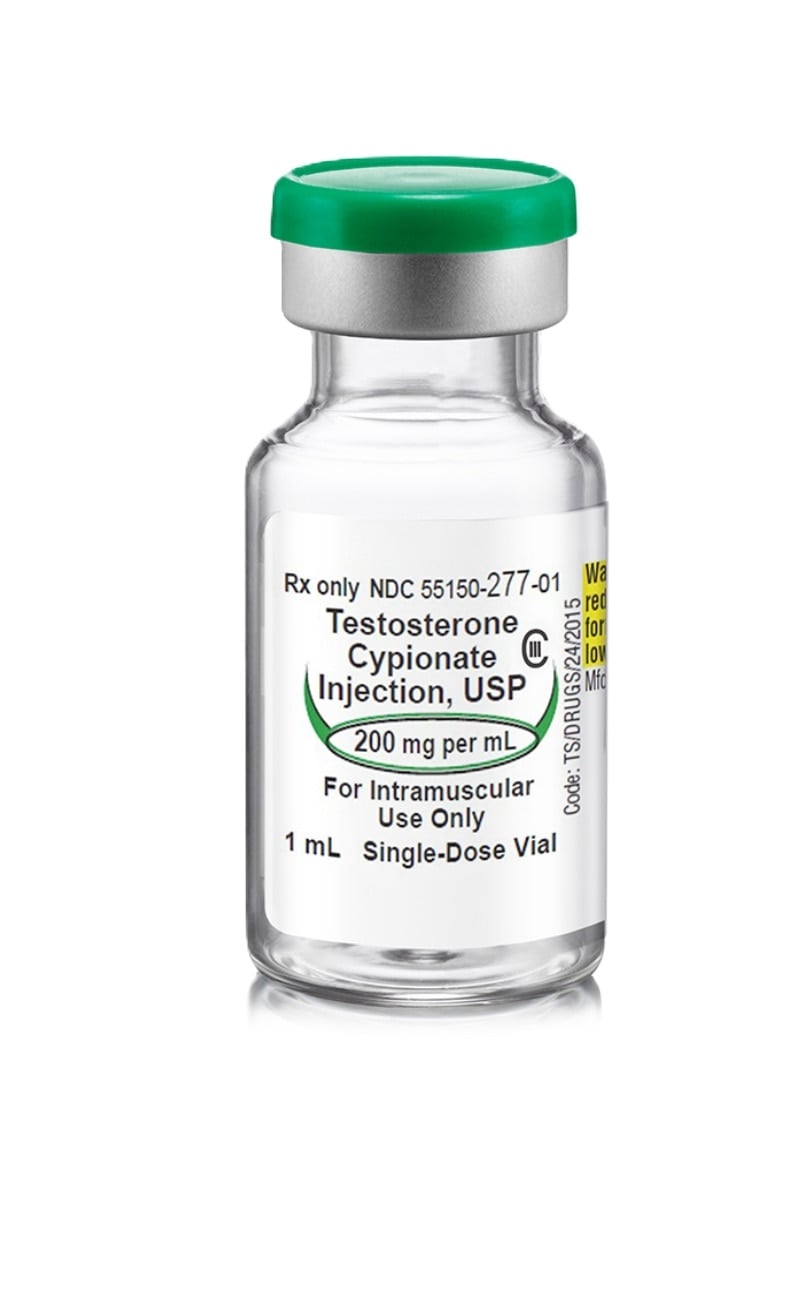 Testosterone Cypionate Injection 200mg/mL SDV 1mL Each