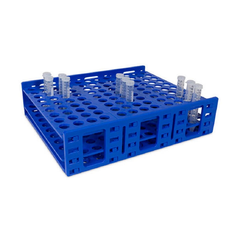 Heathrow Scientific MEGA RACK Tube Rack for 18-20mm Tubes, 120 Wells, Blue