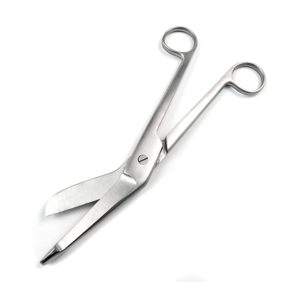 Sklar Econo Lister Bandage Scissors, Angled 4-1/2", Blunt, Stainless Steel, Non-Sterile, Disposable, 12/Box