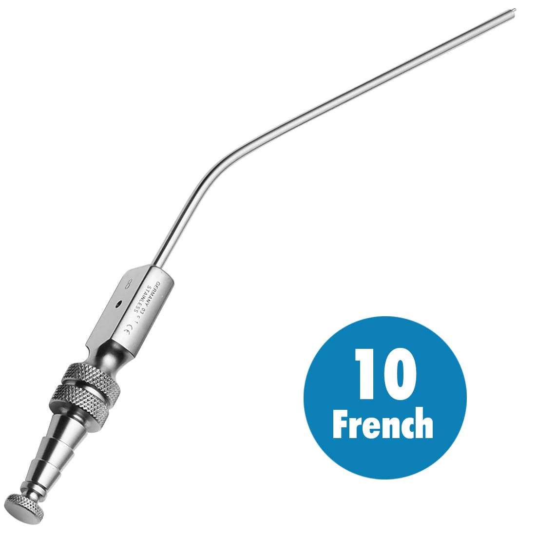 Ace Surgical Frazier Suction Tip, Delicate, 10 French, 30 Degree Angle, 7 in
