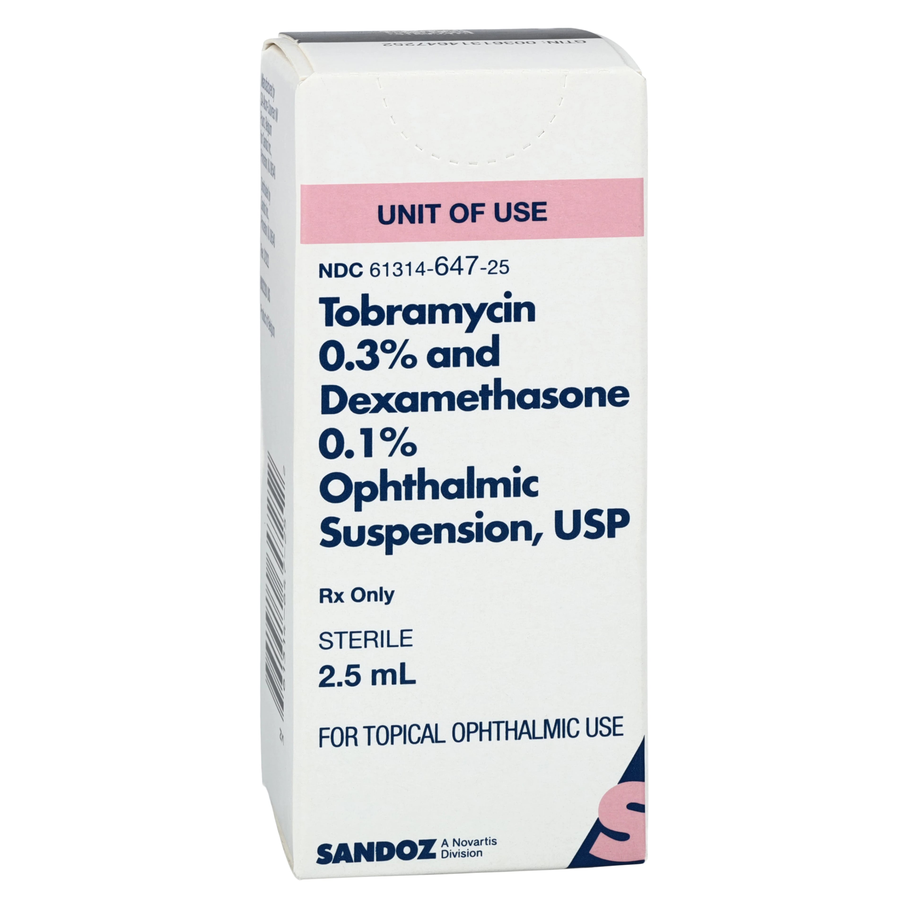 Tobramycin/Dexamethasone Ophthalmic Solution 0.3%/0.1%, 2.5 mL Bottle