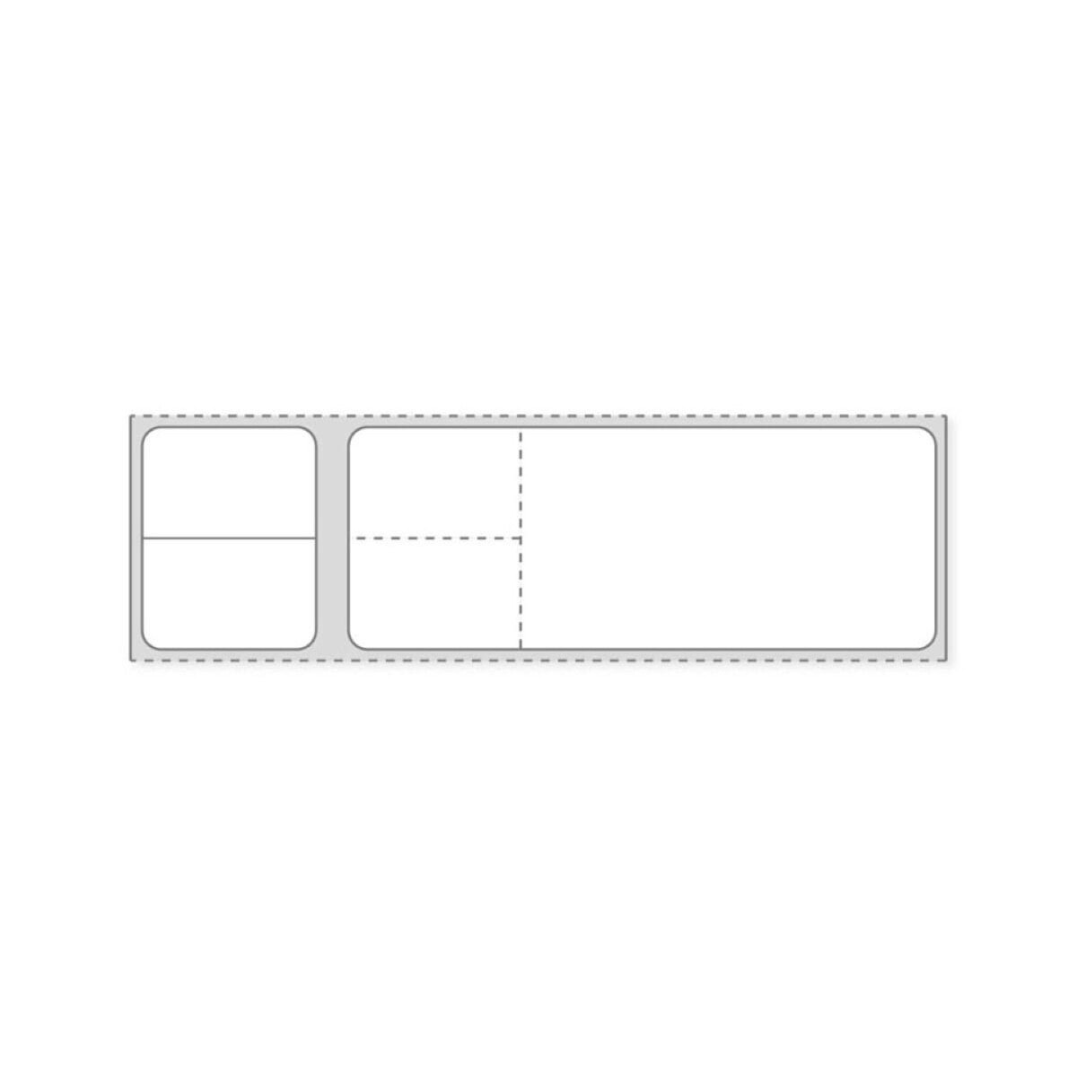 Precision Dynamics Paper Thermal Label, Direct Thermal, White, 4-1/8" x 1-3/16", 3" Core, 4300/Case
