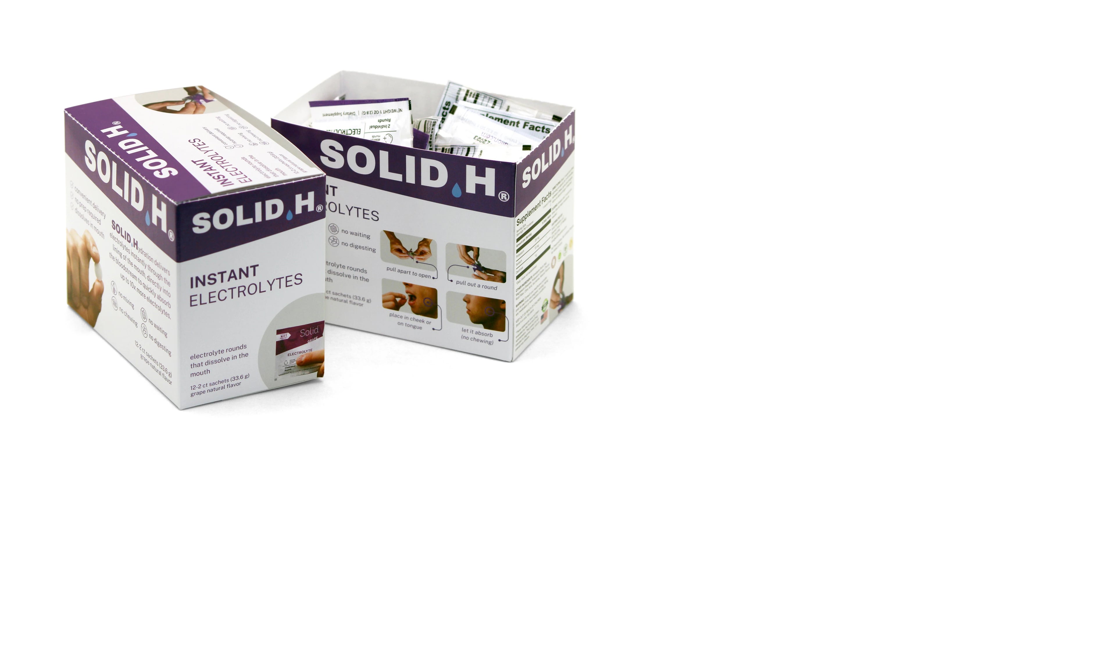 Medique Solid H Electrolyte Replenishment Drink Tablets, Grape, 24/Bag