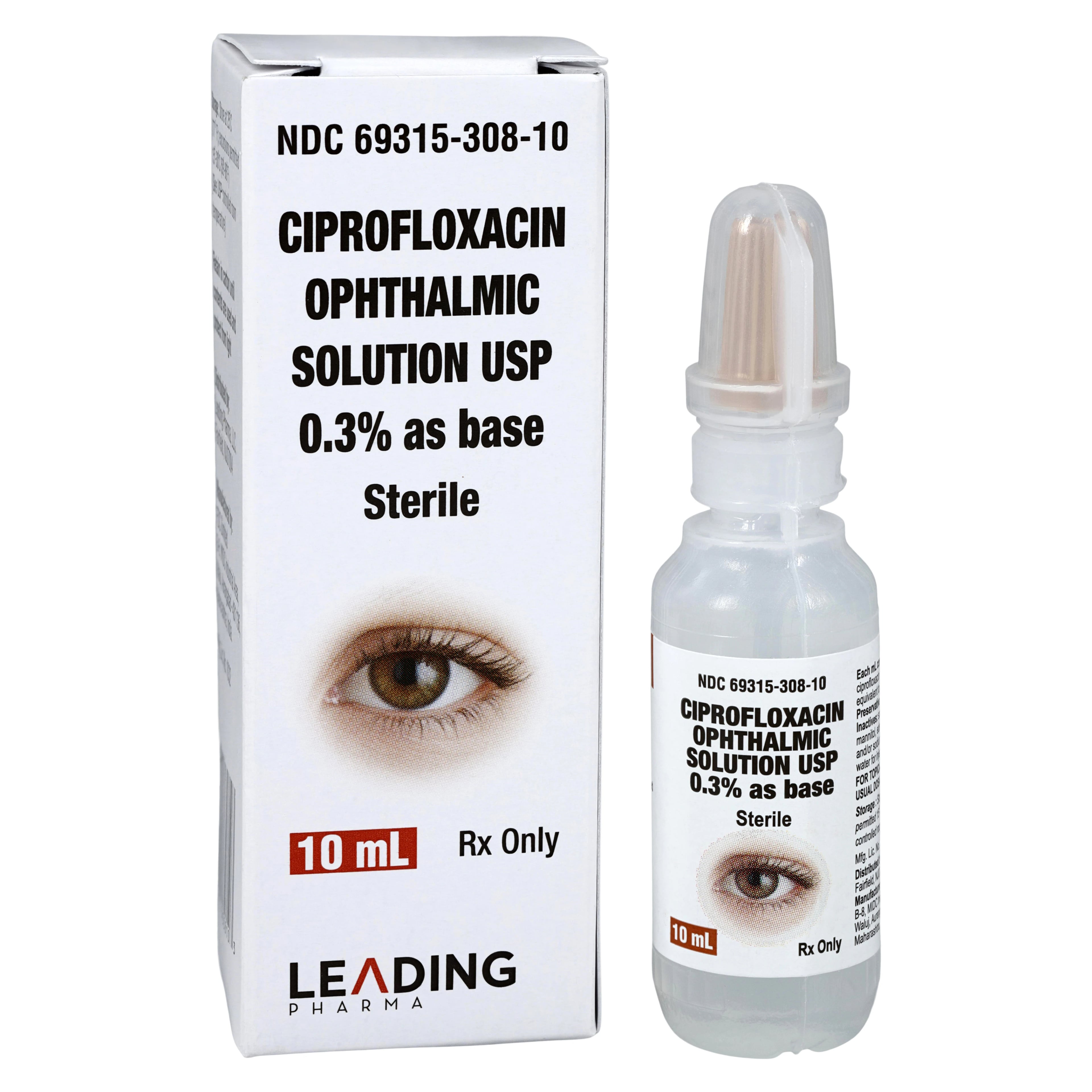Ciprofloxacin HCl Ophthalmic Solution 0.3%, 10mL Bottle, Each