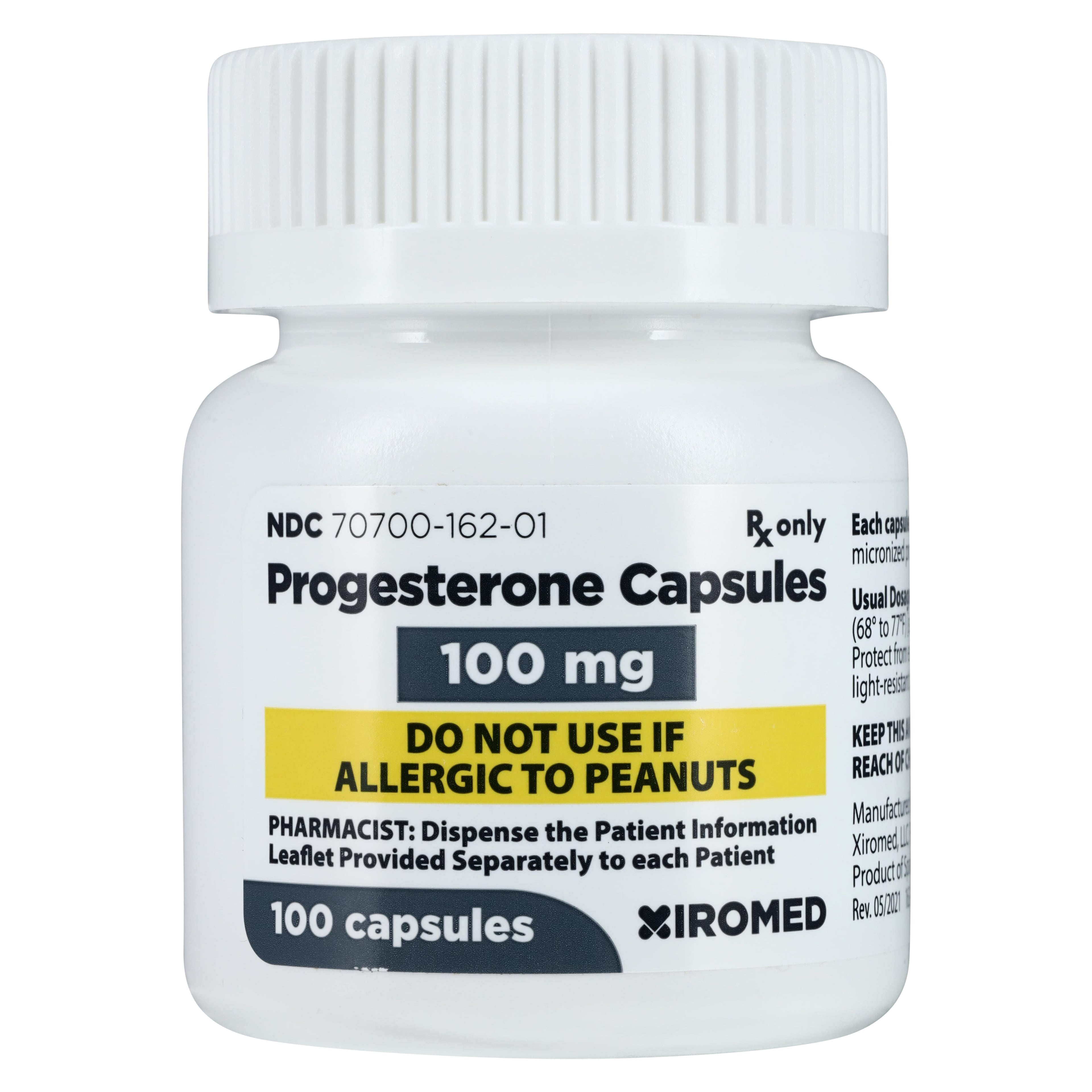 Progesterone Capsules 100mg, 100/Bottle, 01KT0J07K7ACH3C9PE2DBCM6VG