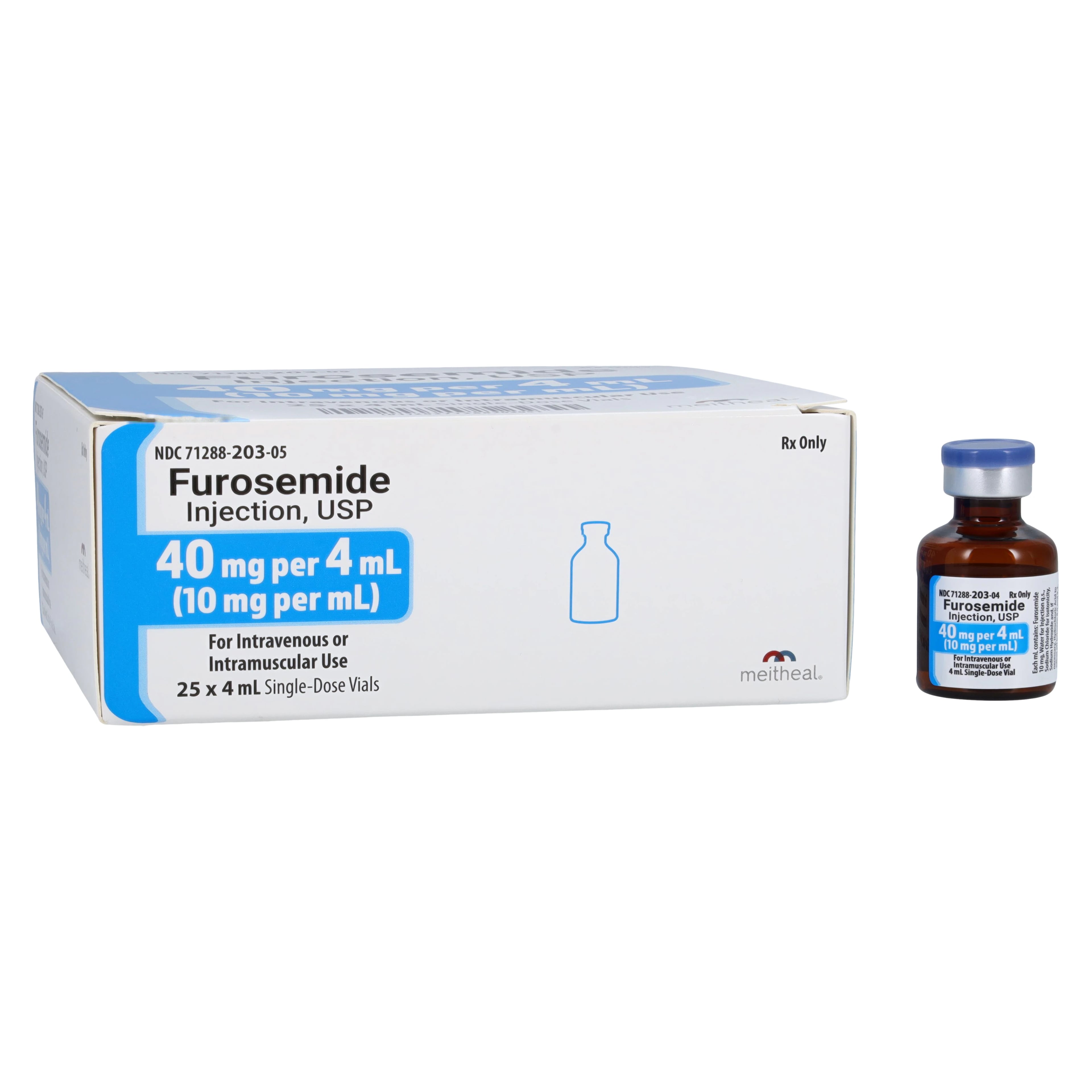 Furosemide Injection SDV 10mg/mL, 4mL Single Dose Vial, 25/Package