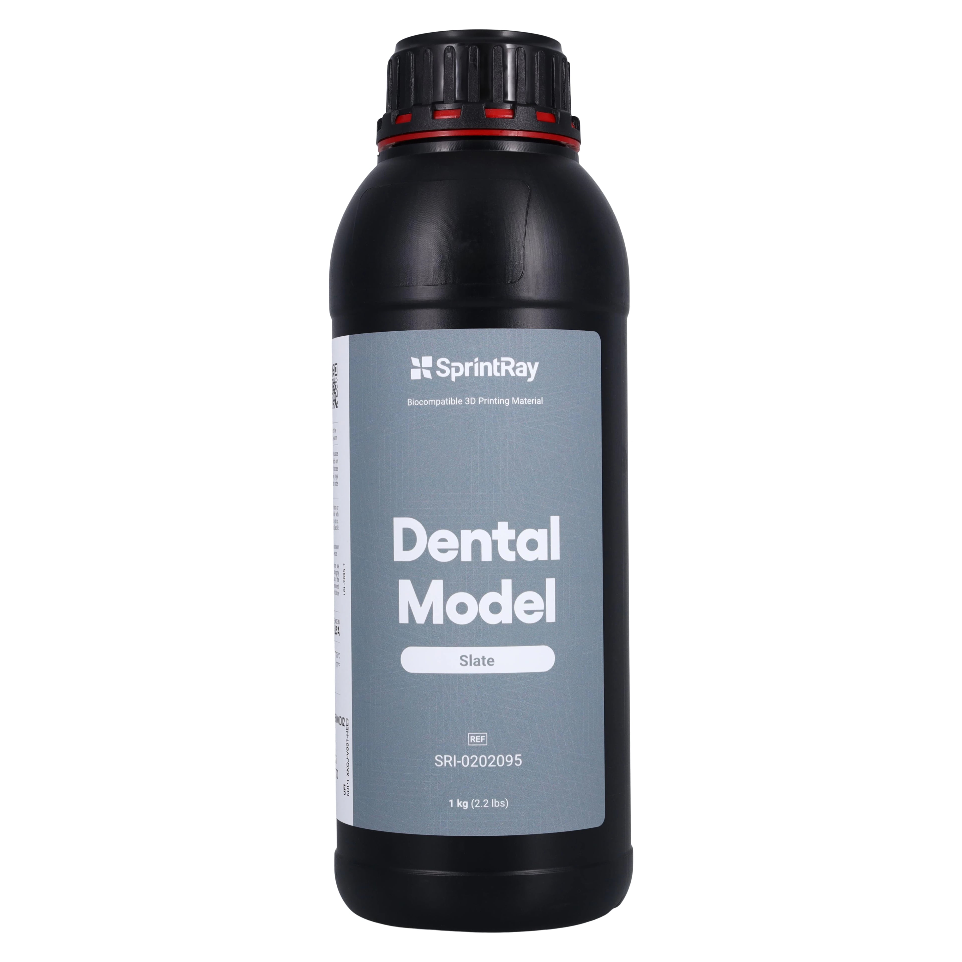 SprintRay Dental Model 3D Printing Resin, Slate, 1 kg Bottle, SRI-0202095