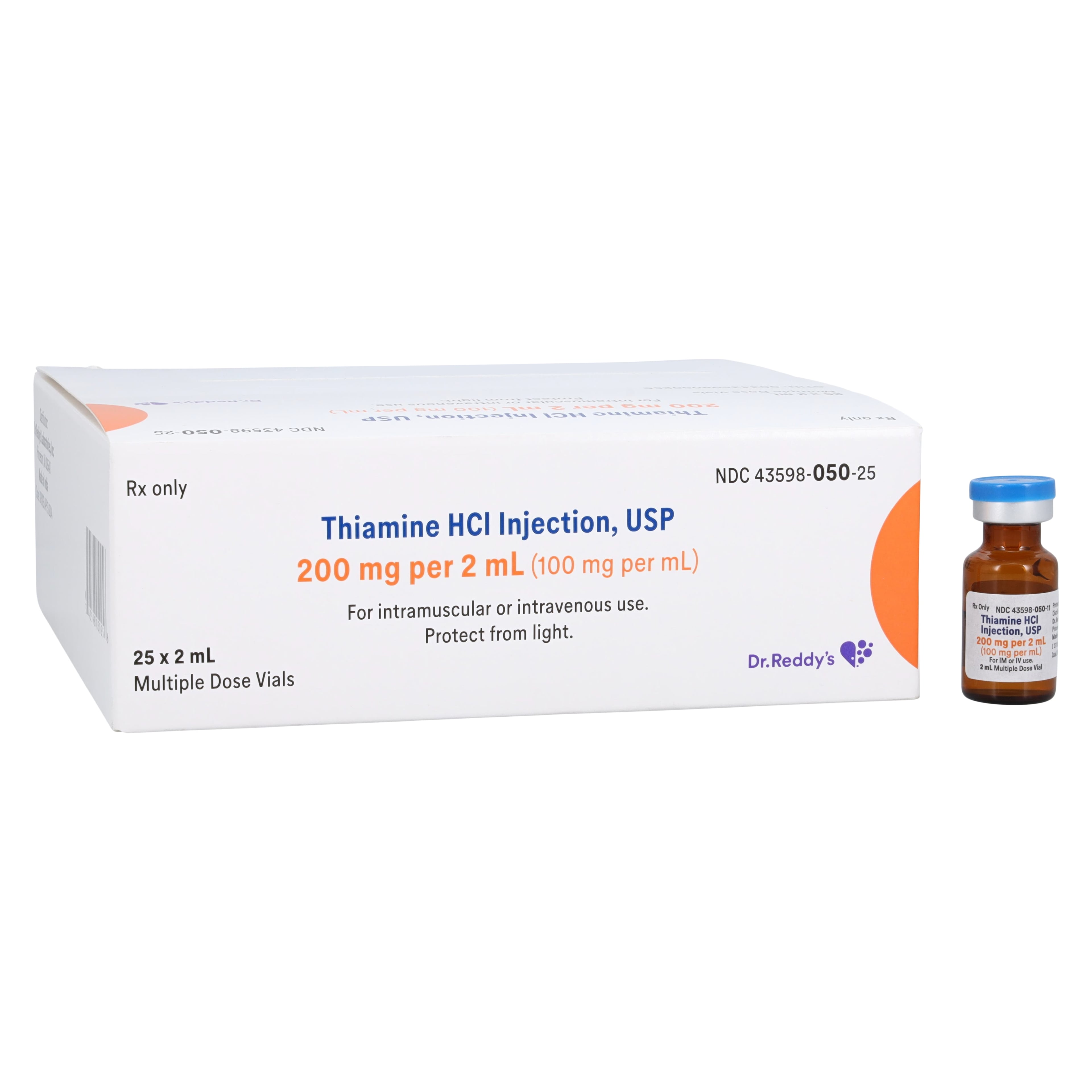 Thiamine HCl Injection 100mg/mL MDV 2mL 25/Package, 01KT0J023GH9AP8DVTXR60N9GM