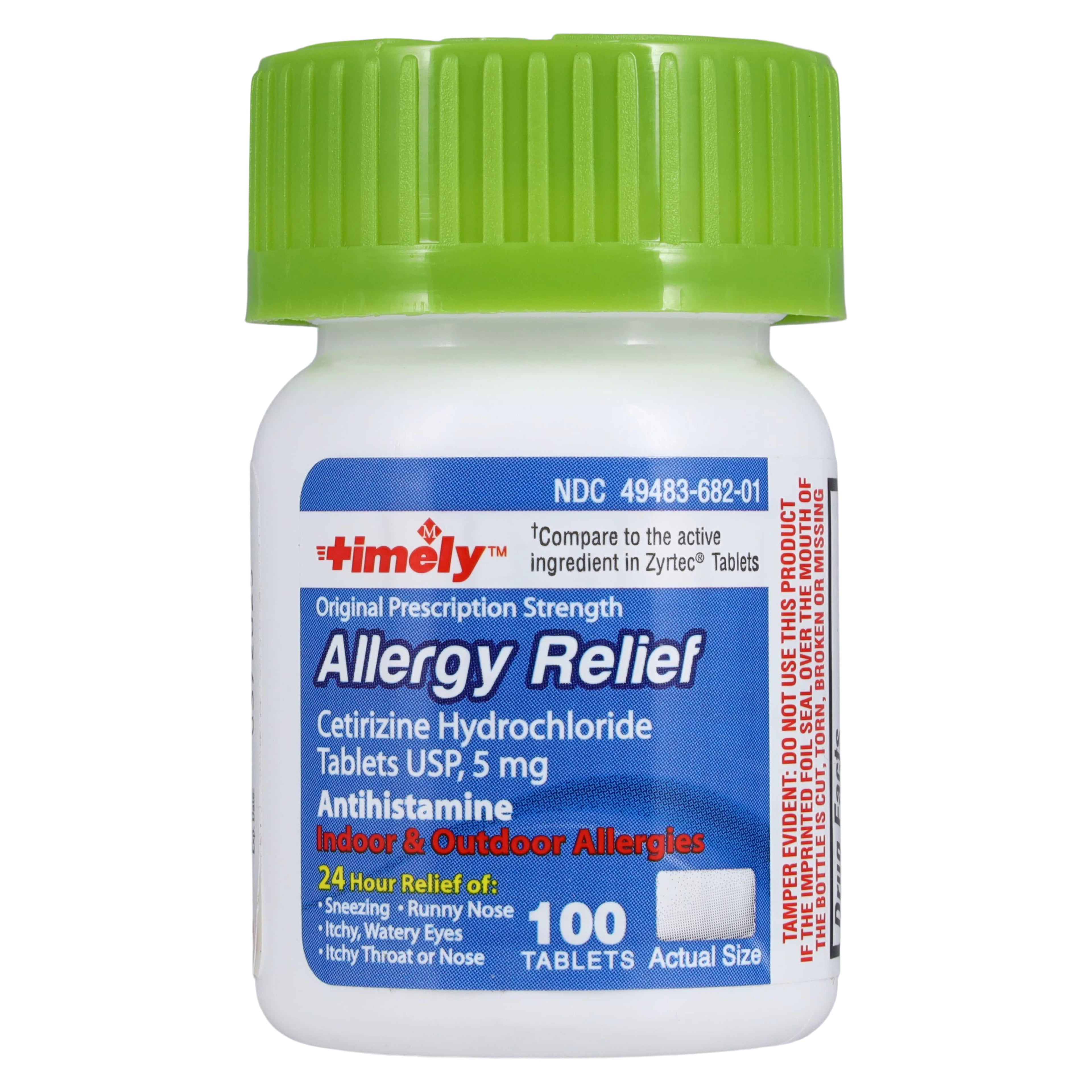 Cetirizine HCl Tablets 5mg, 100/Bottle, Time-Cap Labs Inc