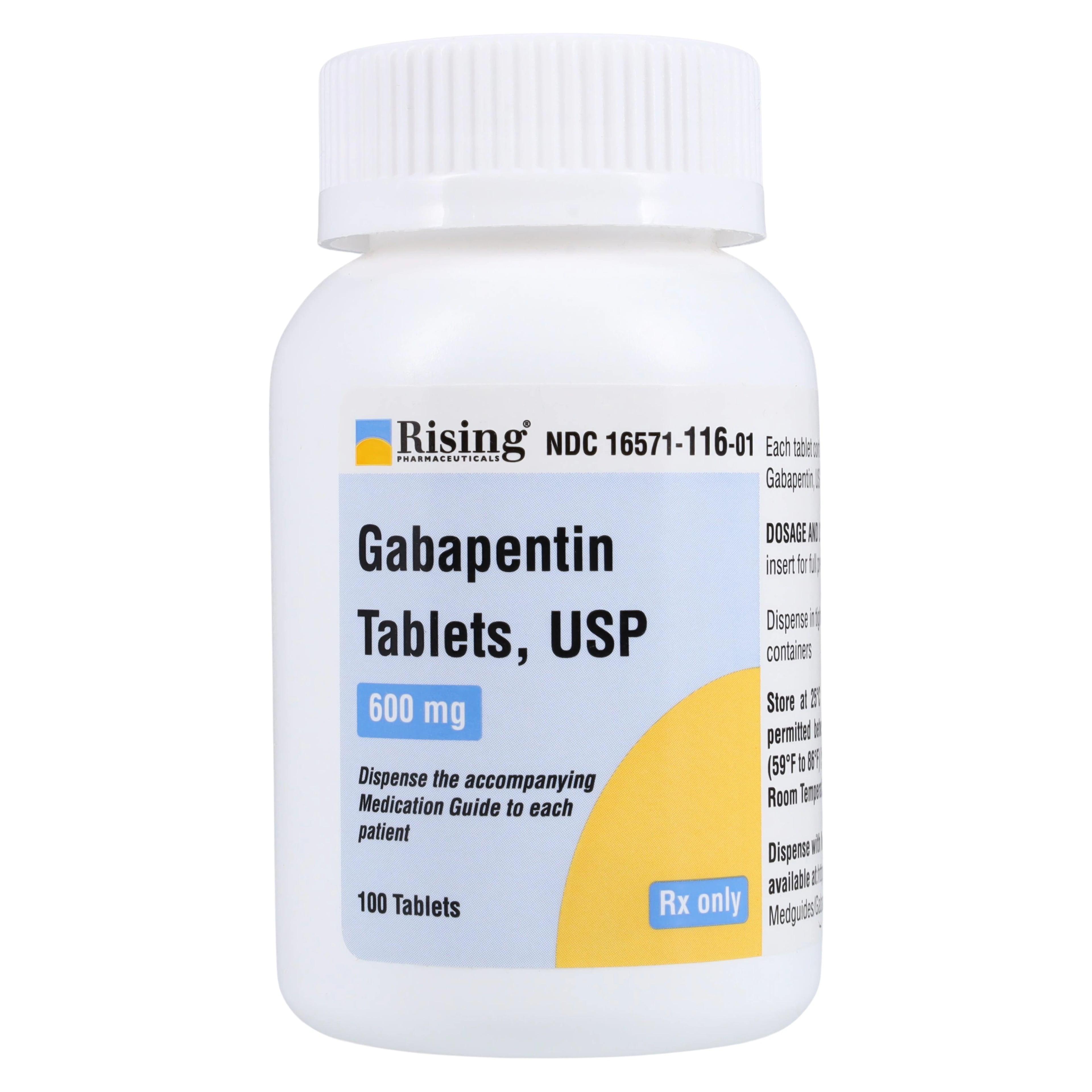 Gabapentin Tablets 600mg, 100 Count Bottle (Rising Pharmaceuticals)