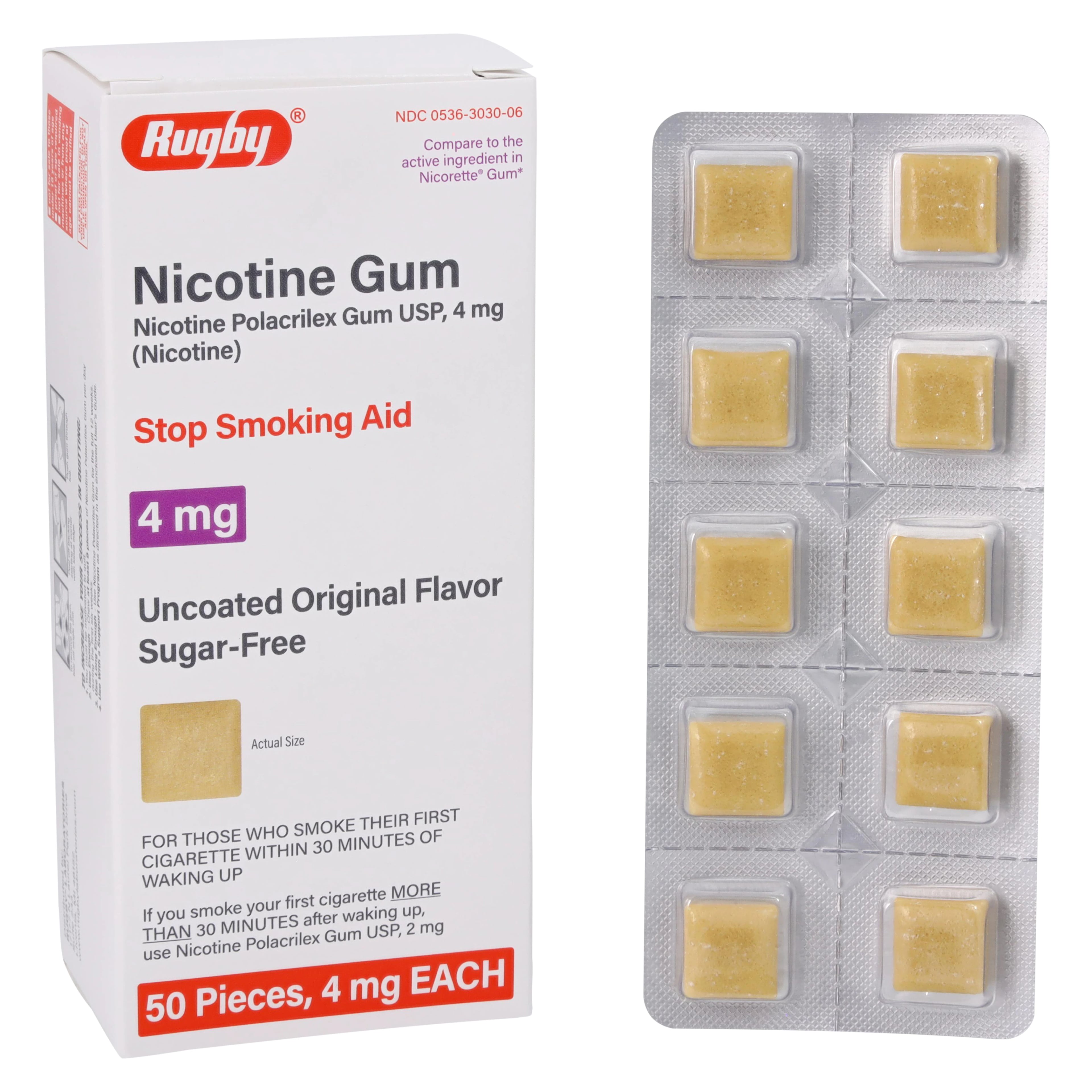 Nicotine Polacrilex Gum 4mg, 50 Pieces per Box