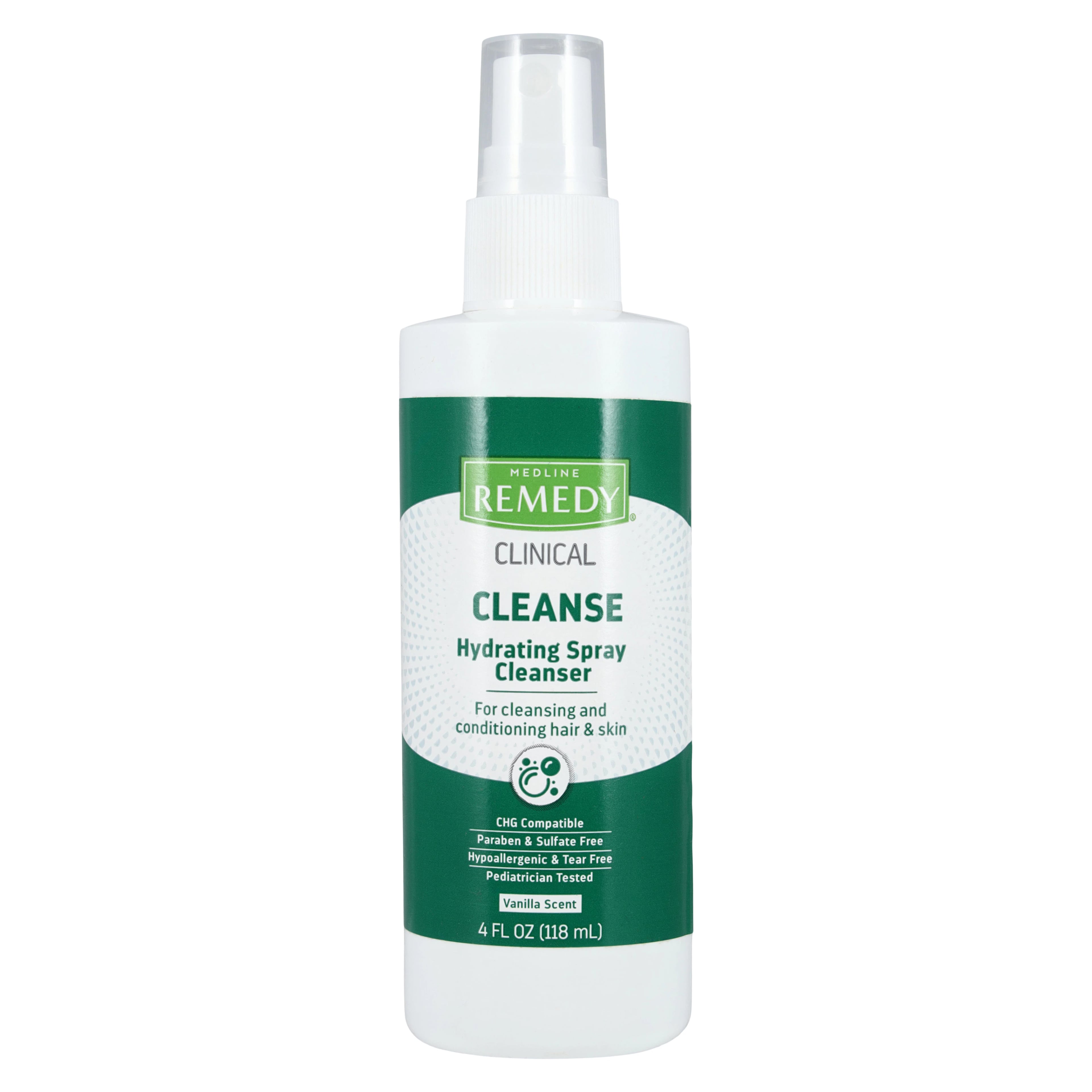 Medline Remedy Skin Cleanser, Vanilla, Hypoallergenic, 4.0 oz Bottle, 24/Case