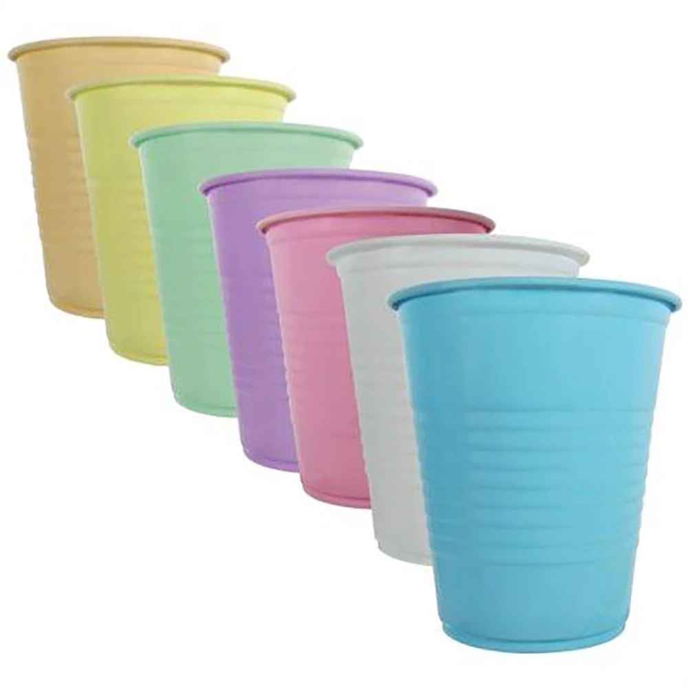 UniPack Disposable Plastic Cups, 5 oz, Blue, Rolled Edge and Ribbed, 1000/Case
