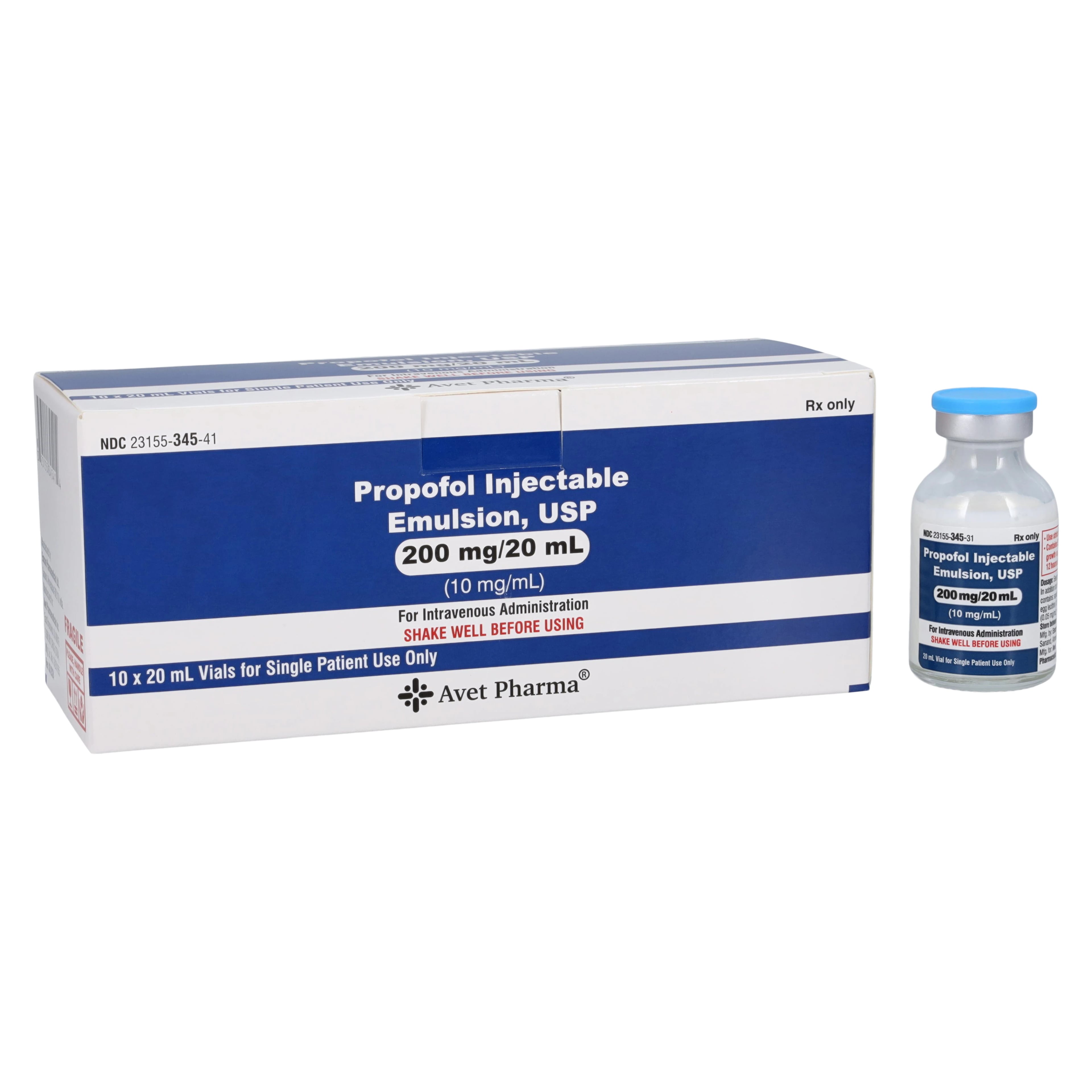 Propofol Injectable Emulsion, USP 200 mg/20 ml (10 mg/ml), Single Dose Vial, 10/Package, 01KEZKNNHZC2R2MATJNJMNEFDP
