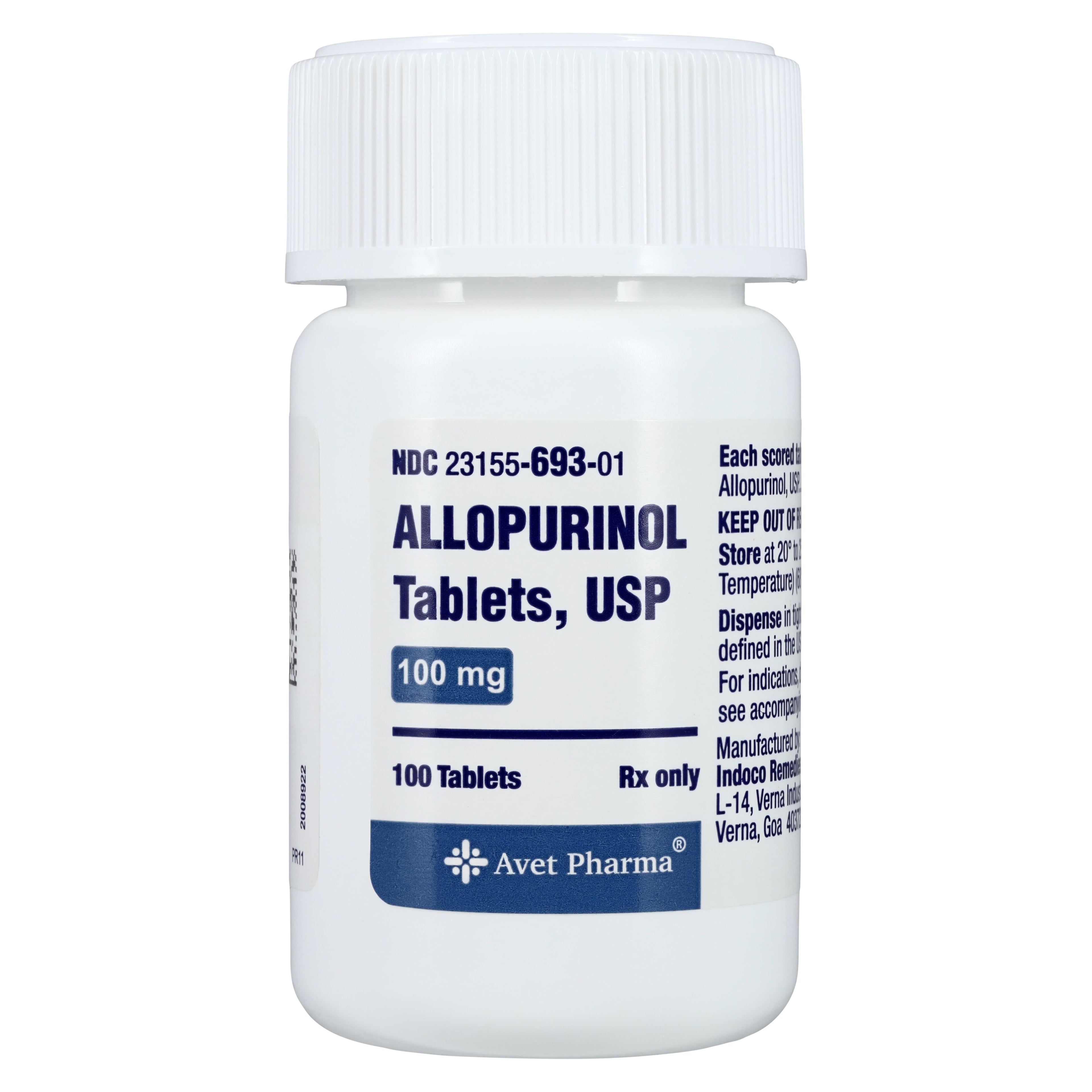Allopurinol Tablets, 100mg, 100/Bottle, Heritage Pharmaceuticals