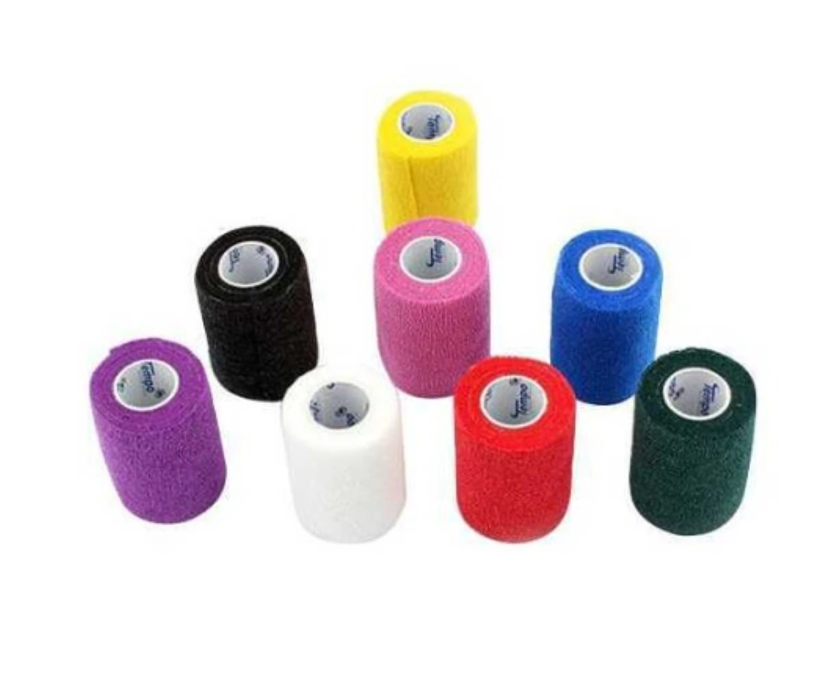 Tempo Medical Co-Ease Cohesive Bandage, Elastic, 3" x 5yd, Assorted Colors, Non-Sterile, 24/Box
