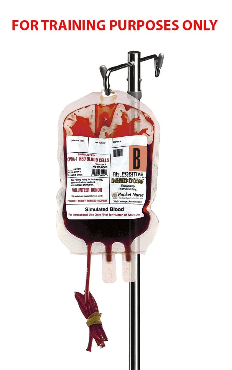Pocket Nurse Simulate Red Blood Cells, Demo Dose Blood Simulate, B Positive, 300-350mL, Skills Checklist/Transfusion Record Bag, 01KWC87QD2XAQFPPH278CXRHNH