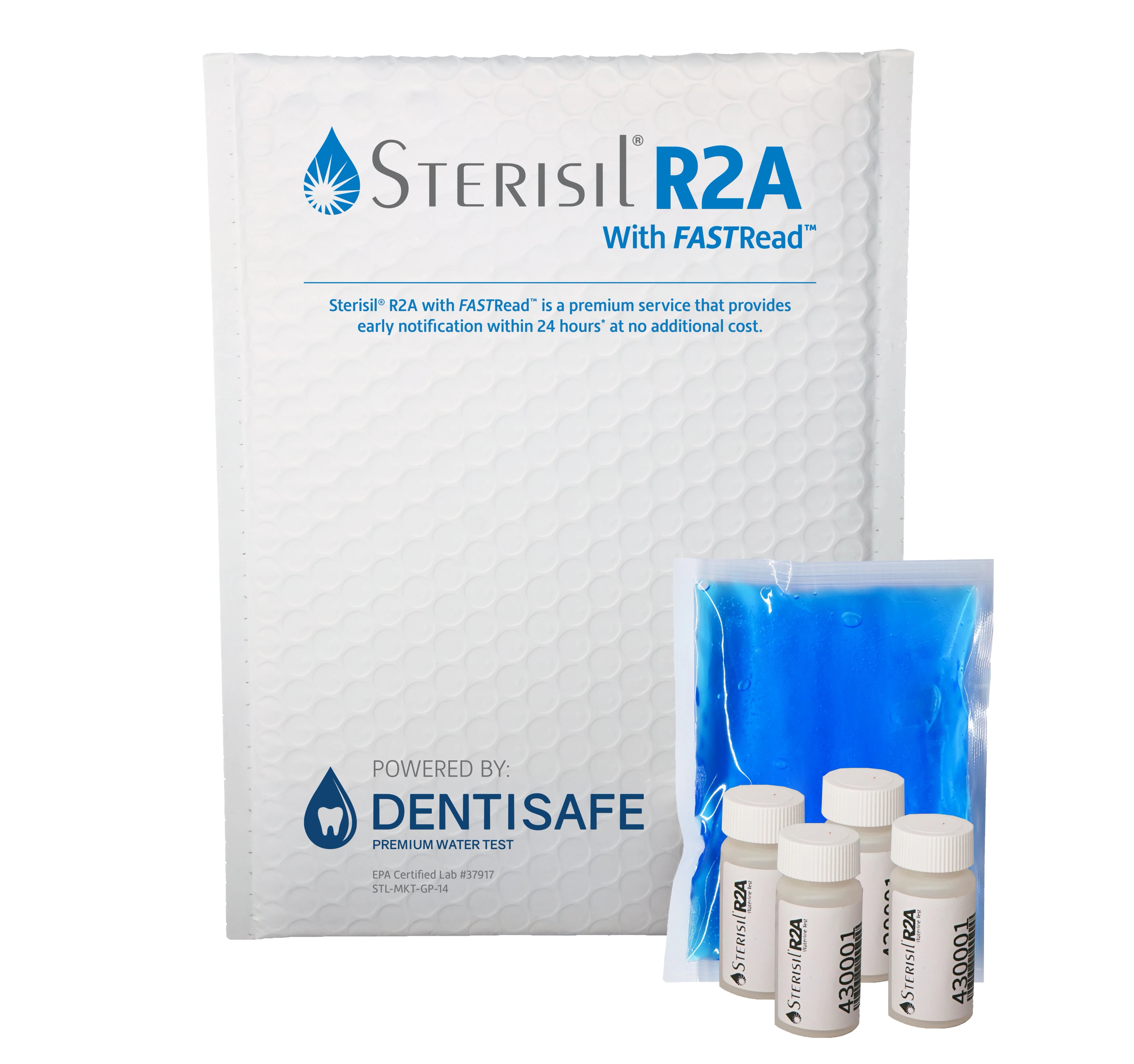 Sterisil R2A with FASTRead Mail-In Waterline Test Kit, 16 Vials, SDENT-R2A-16