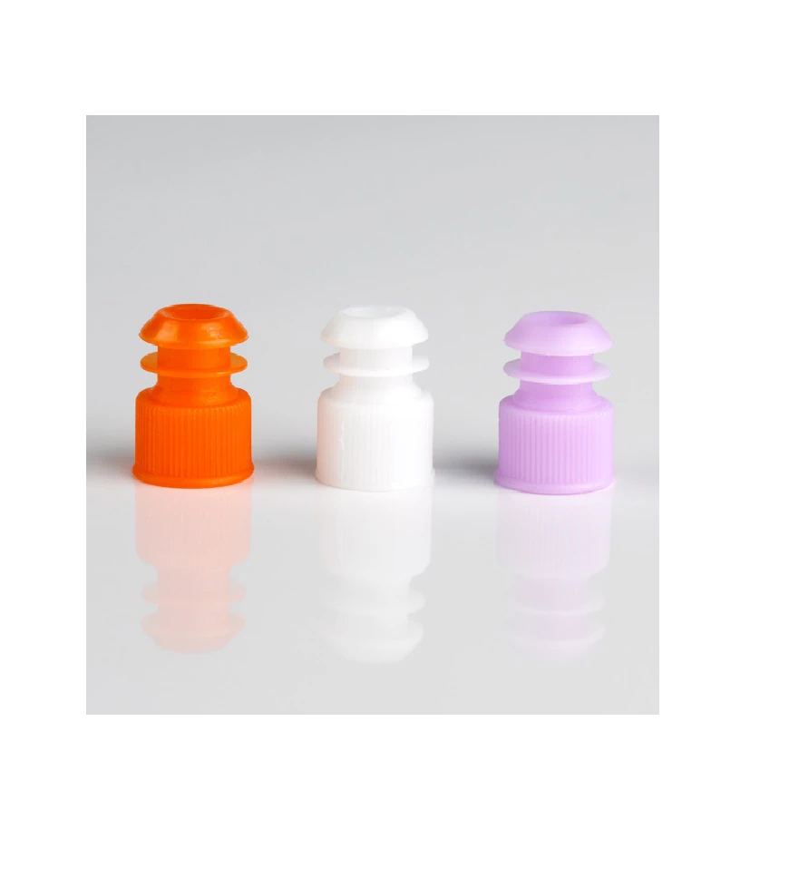 Globe Scientific Flange Plug Cap for 13mm Tubes, Polyethylene, White, 1000/Bag