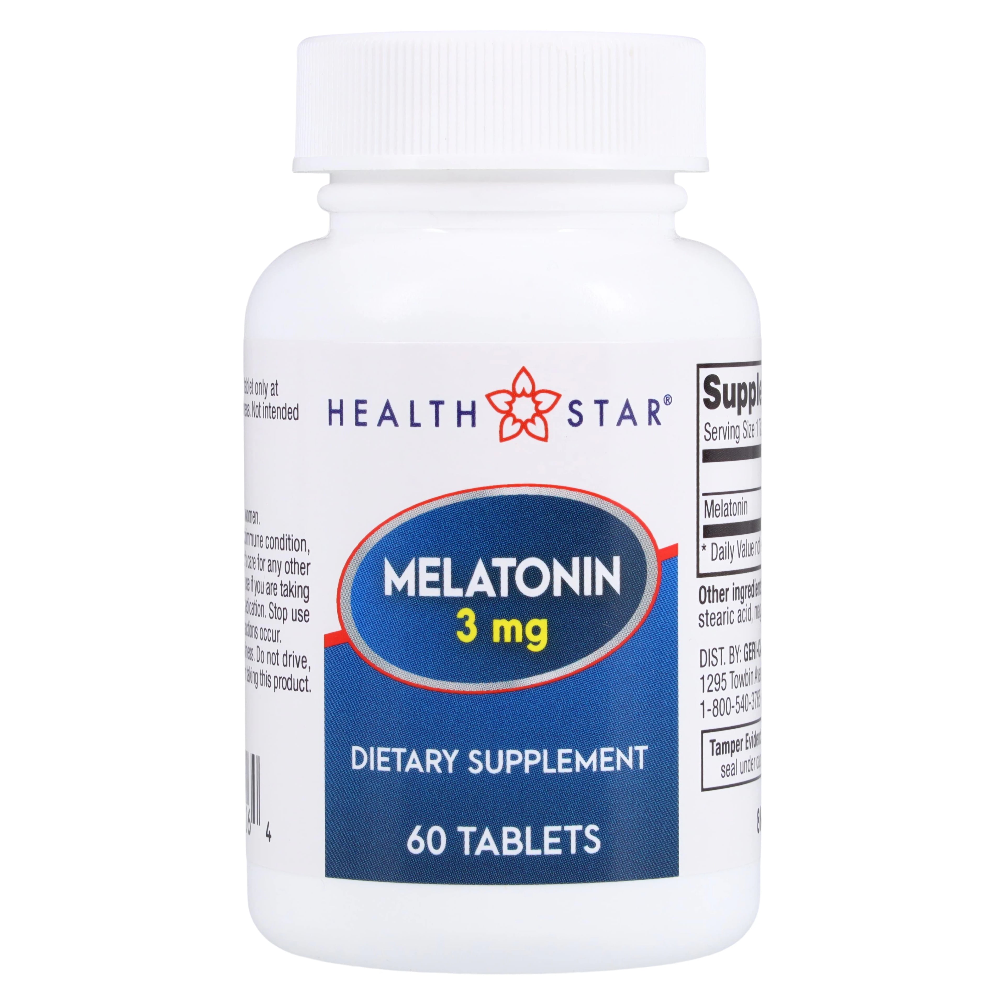 Geri-Care Melatonin Tablets, 3 mg, 60 Count Bottle