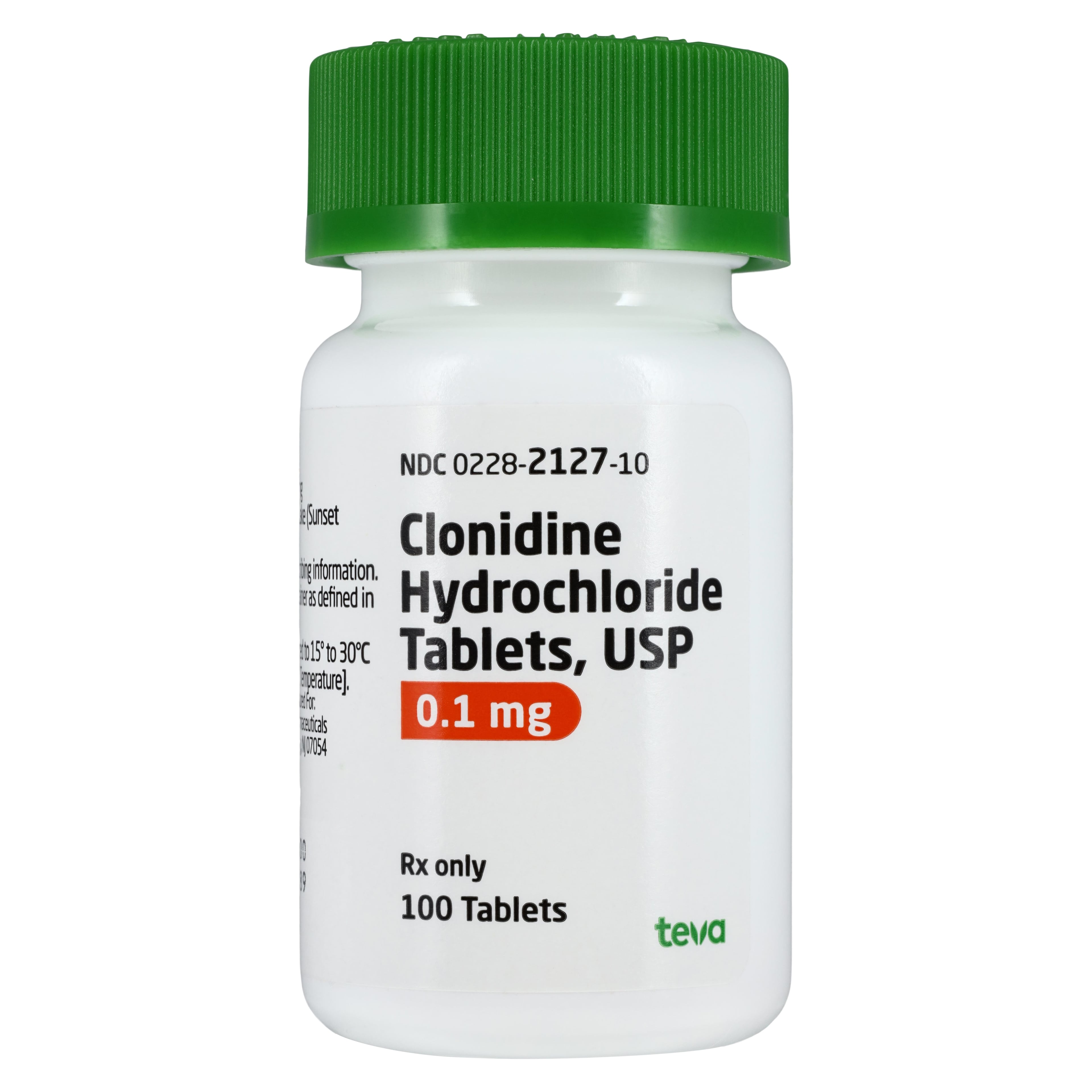 Clonidine HCl Tablets, 0.1mg, 100/Bottle, Teva Pharmaceuticals
