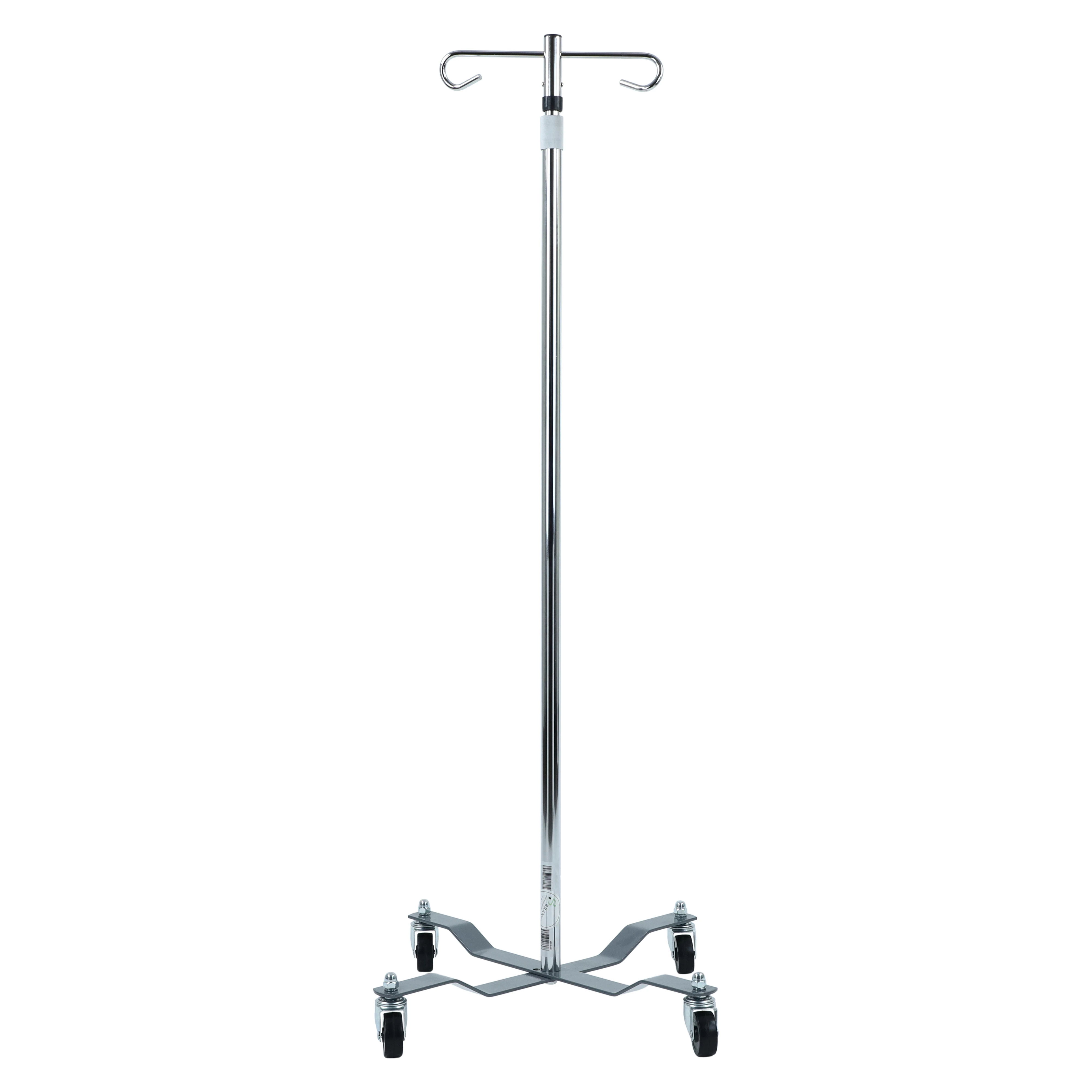 IV Stand 2 Hook Top 4 Wheels, Adjustable Height 47-85", Brandt Industries