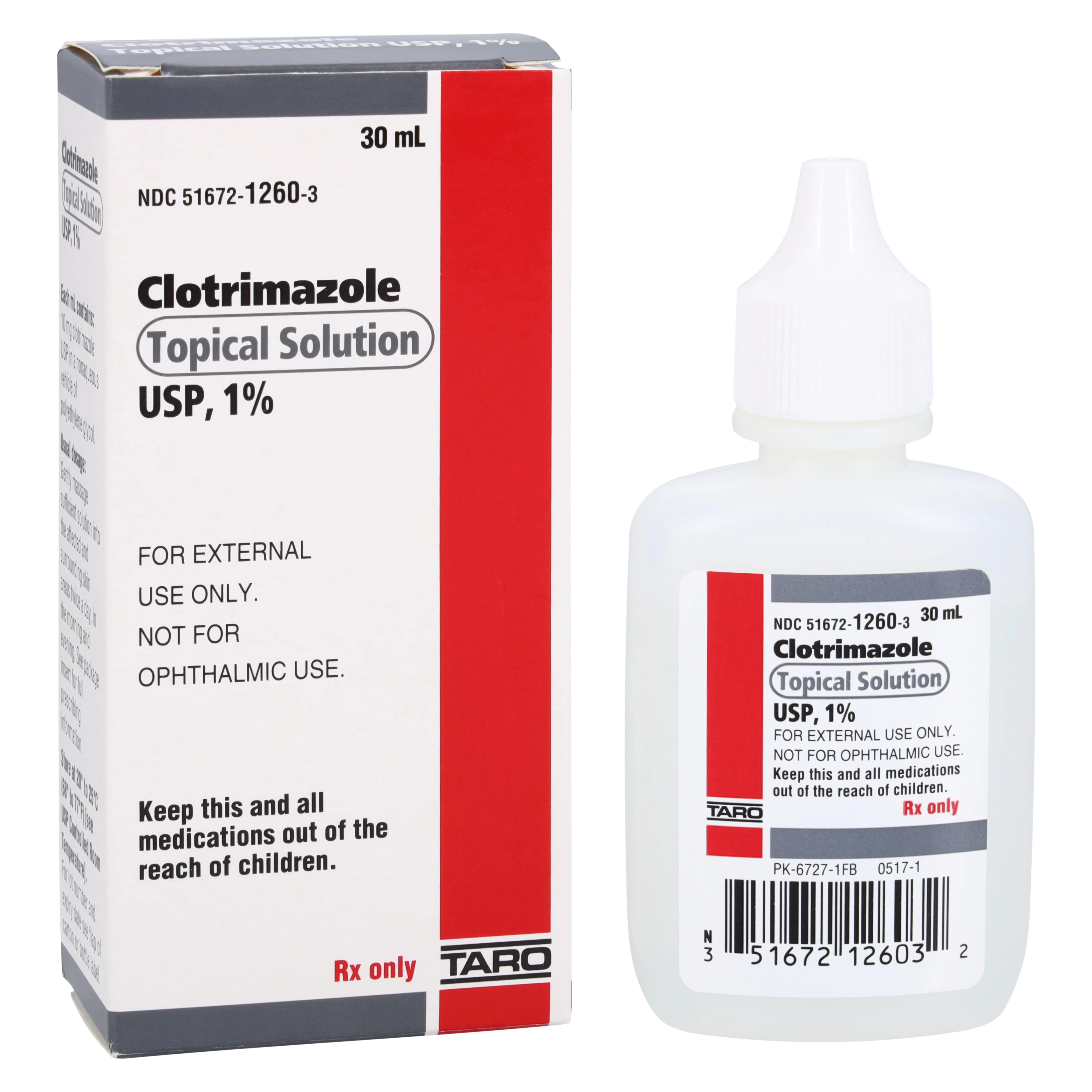 Clotrimazole Topical Solution 1%, 30 mL Bottle