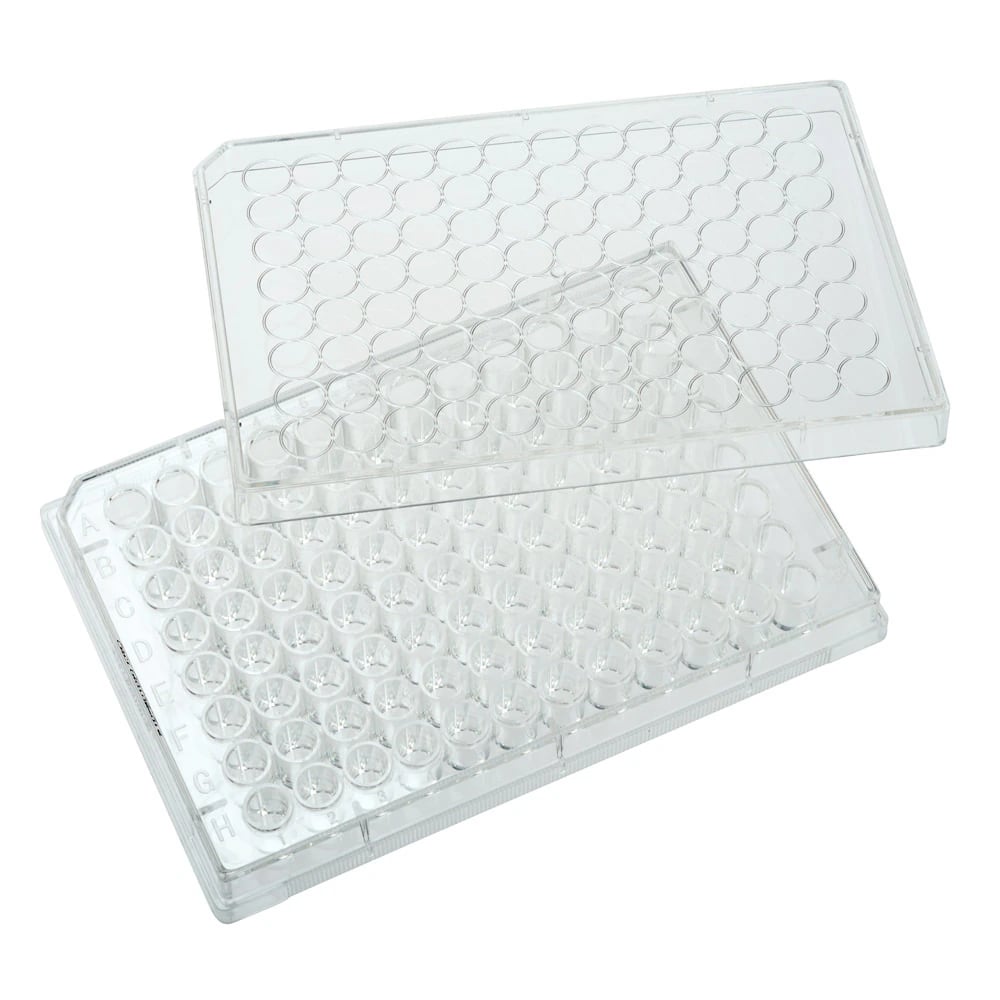 Celltreat 96-Well Tissue Culture Plate, Polystyrene, Clear, with Lid, Sterile, 50/Case