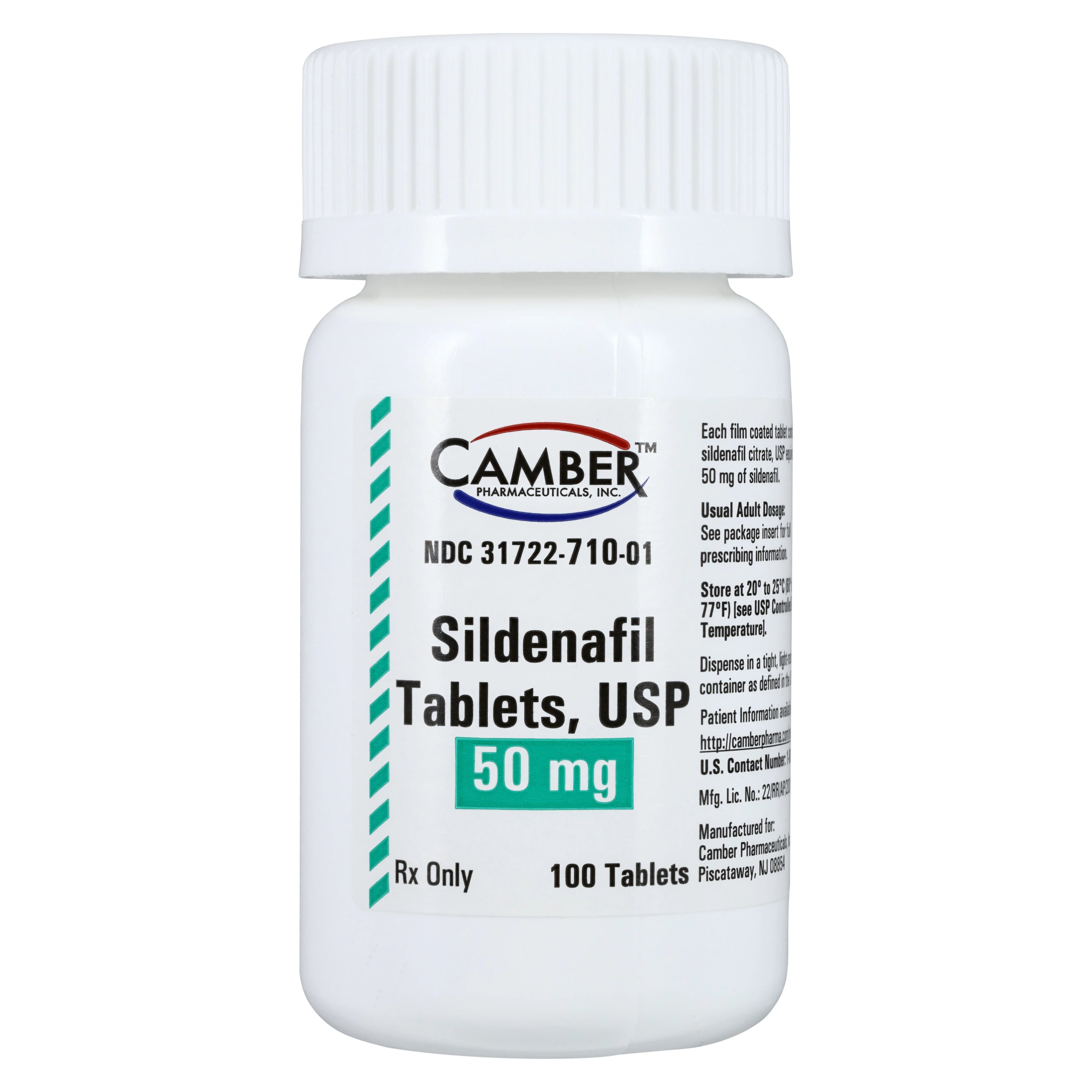 Sildenafil Citrate Tablets, 50mg, 100/Bottle, Camber Pharmaceuticals