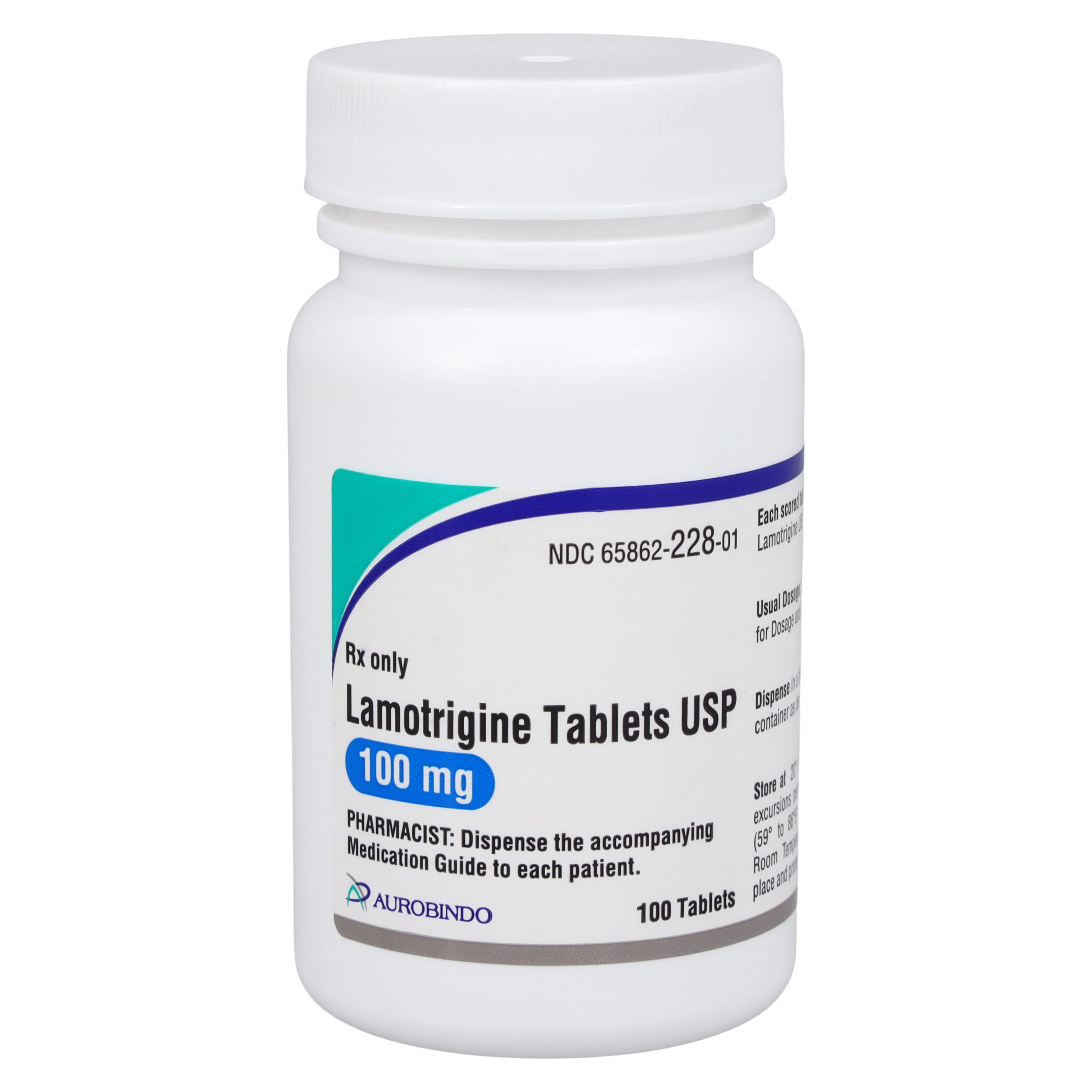 Lamotrigine Tablets 100mg, 100 Count Bottle (Lannett)