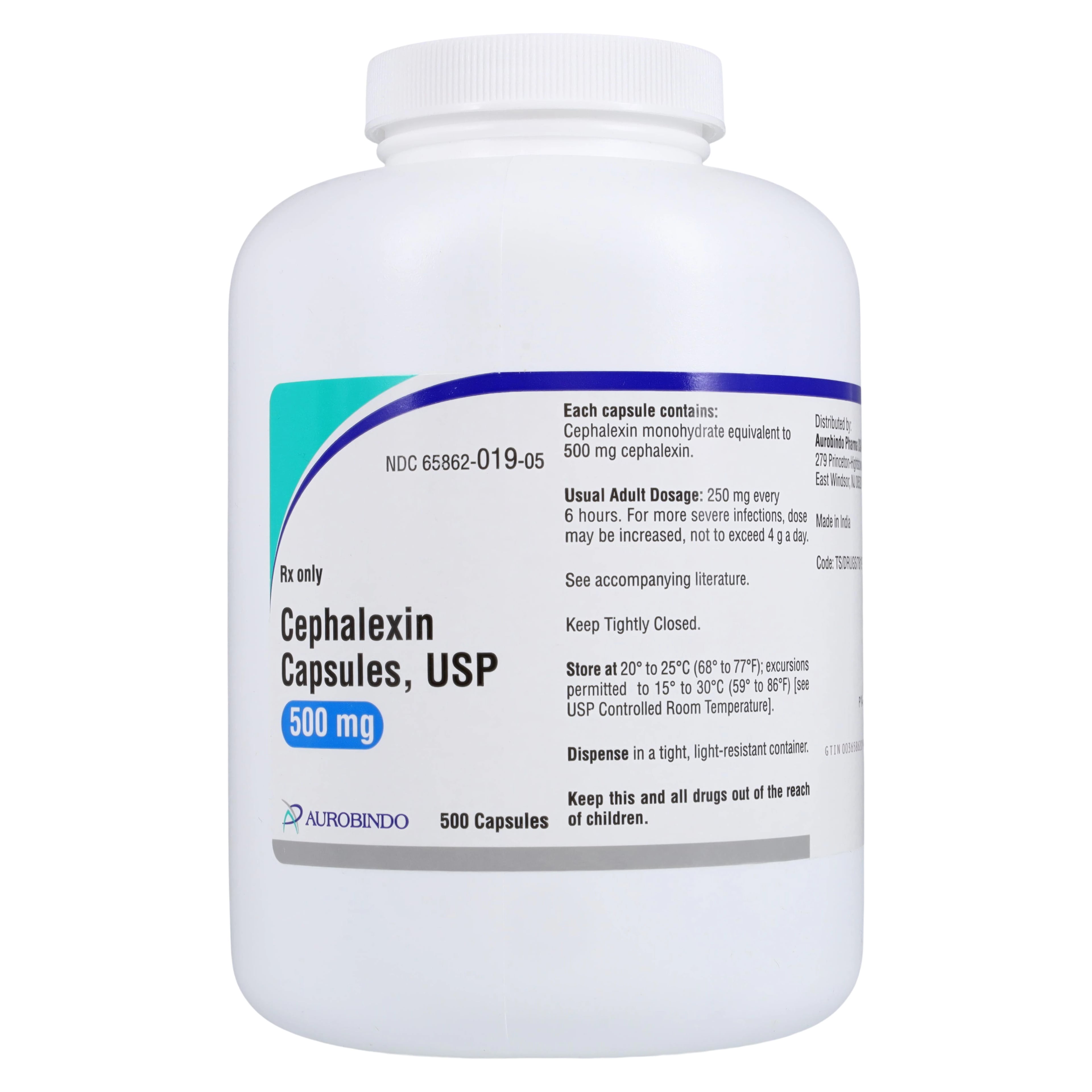 Cephalexin Capsules, 500mg, 500/Bottle