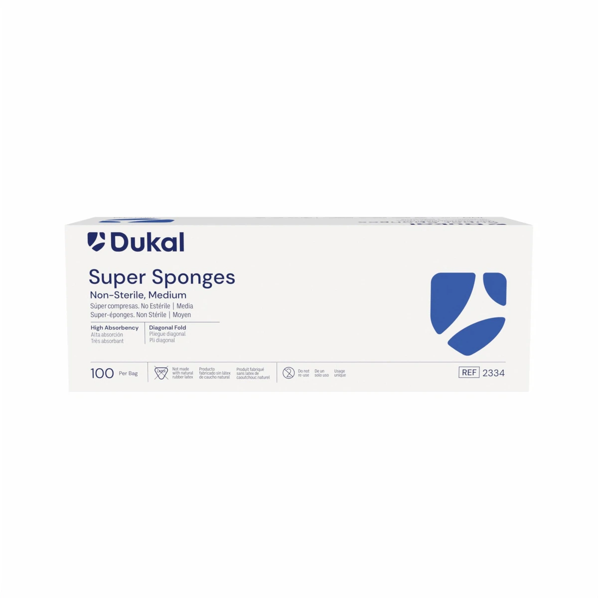 Dukal 100% Cotton Gauze Sponge, 6 x 6-3/4", 32 Ply, Non-Sterile, Medium Washed, Latex-Free