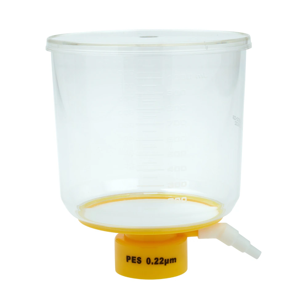 Celltreat Bottle Top Filter, 1000 mL, PES, 0.22 µm, Polystyrene Clear/Yellow, 24/Case
