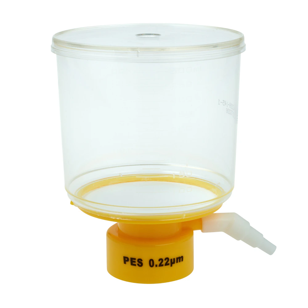 Celltreat Bottle Top Filter, 500mL, PES 0.22µm, Sterile, Polystyrene, Clear/Yellow, 24/Case