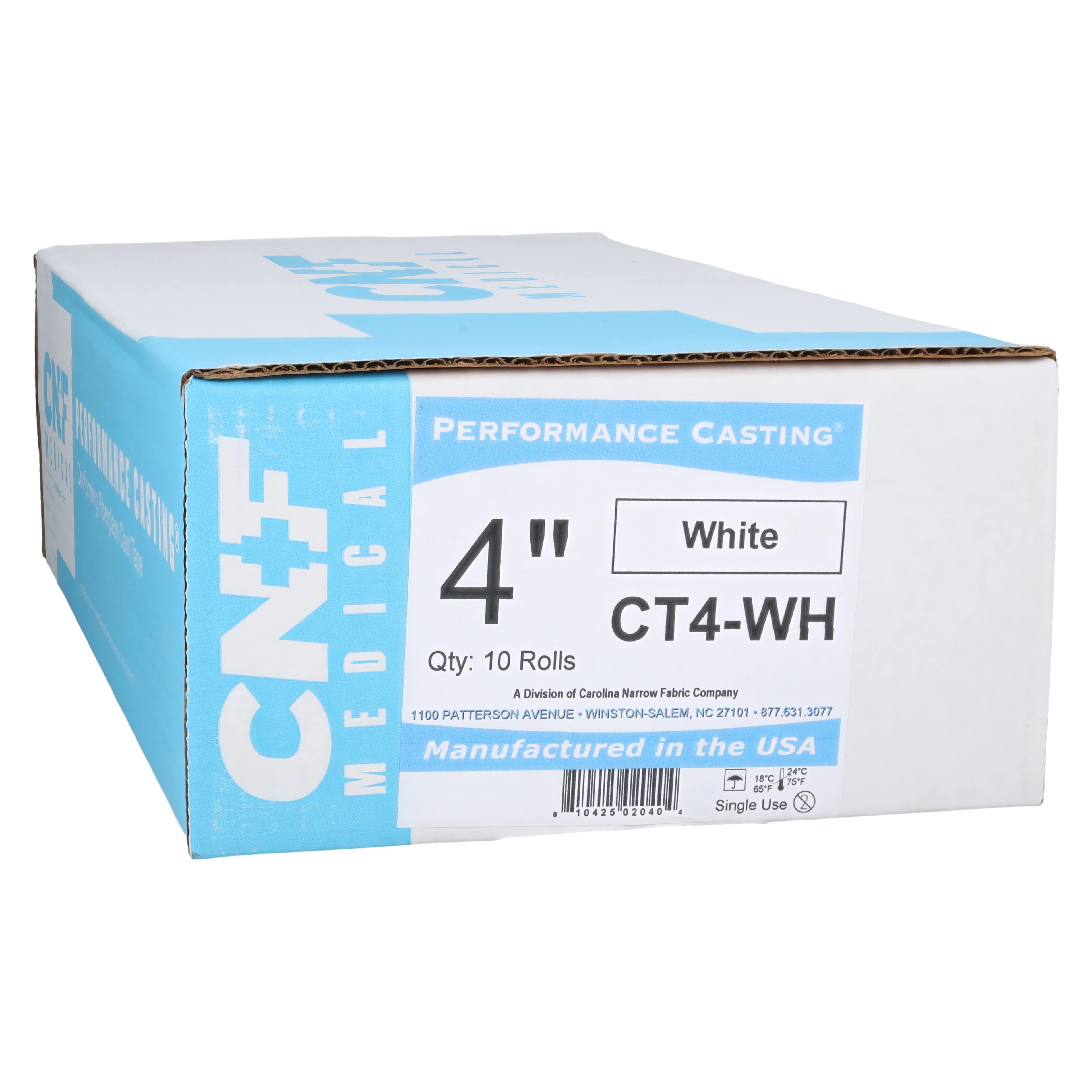 Performance Casting Fiberglass Cast Tape, White, 4" x 4 yd