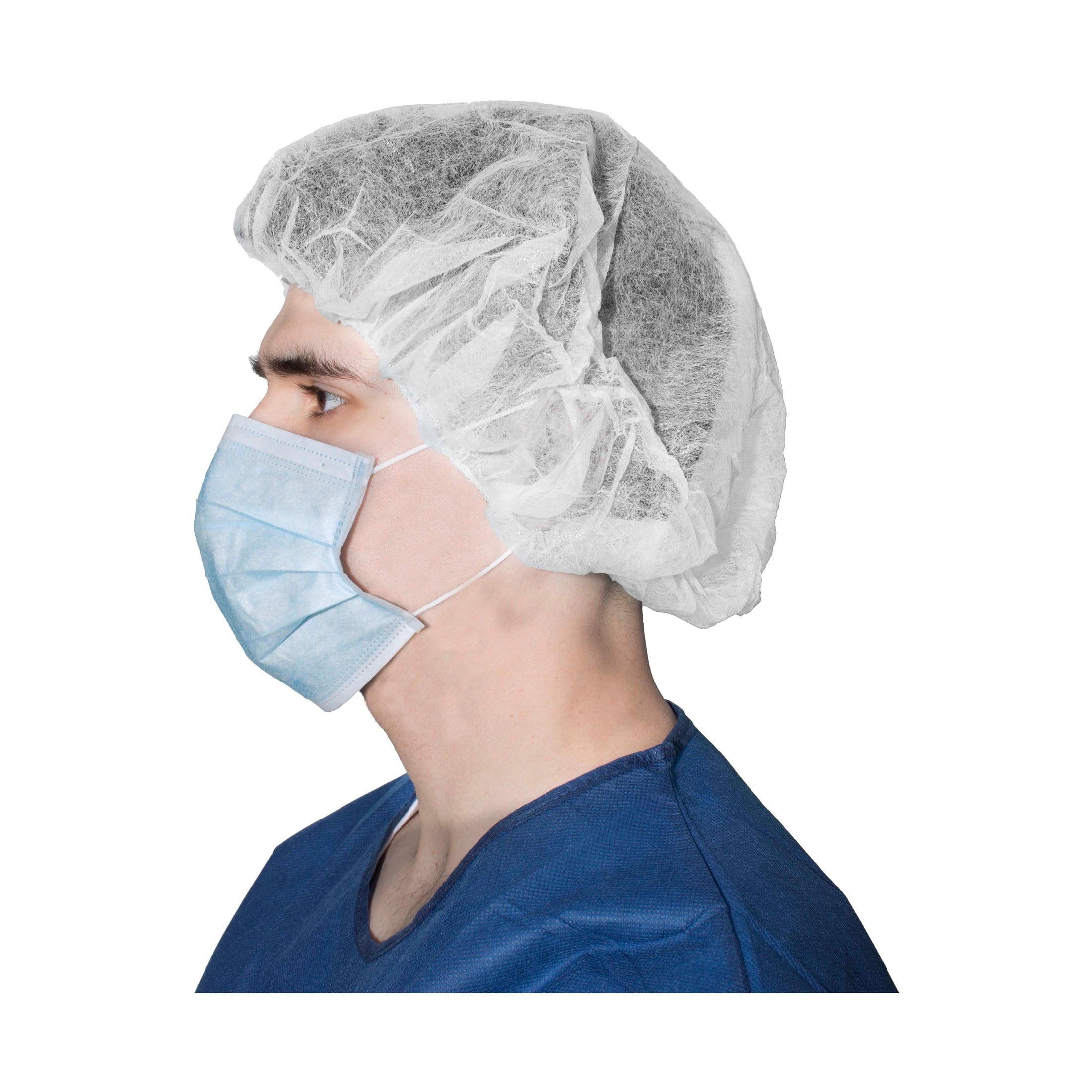 Dukal Bouffant Cap, 21", White, Disposable, 500/Case
