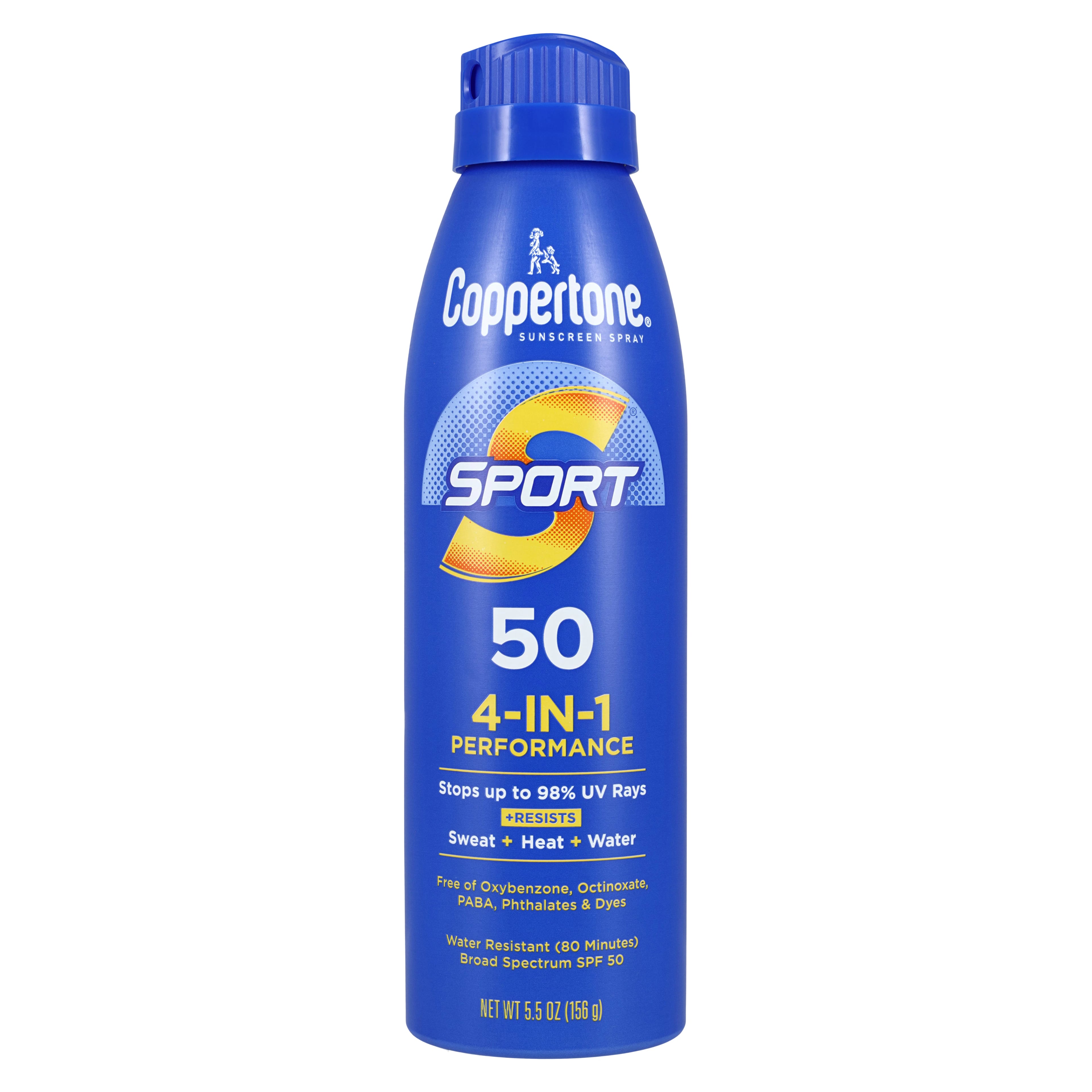 Coppertone Sport Spray Sunscreen, SPF 50, Water Resistant, 5.5 oz
