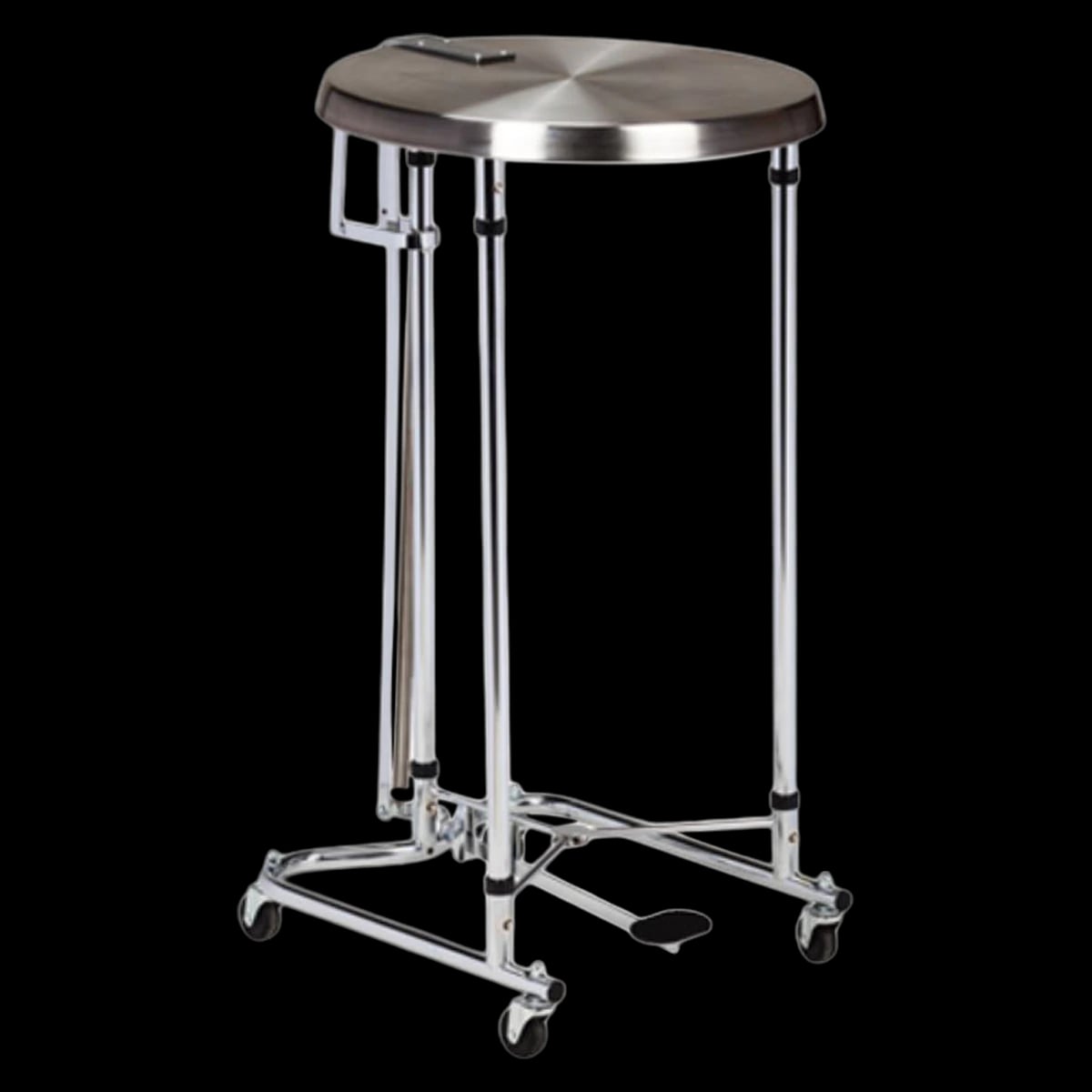 Clinton Industries Round Steel Laundry Hamper Stand with 4 Casters, 36.5 x 19.5"